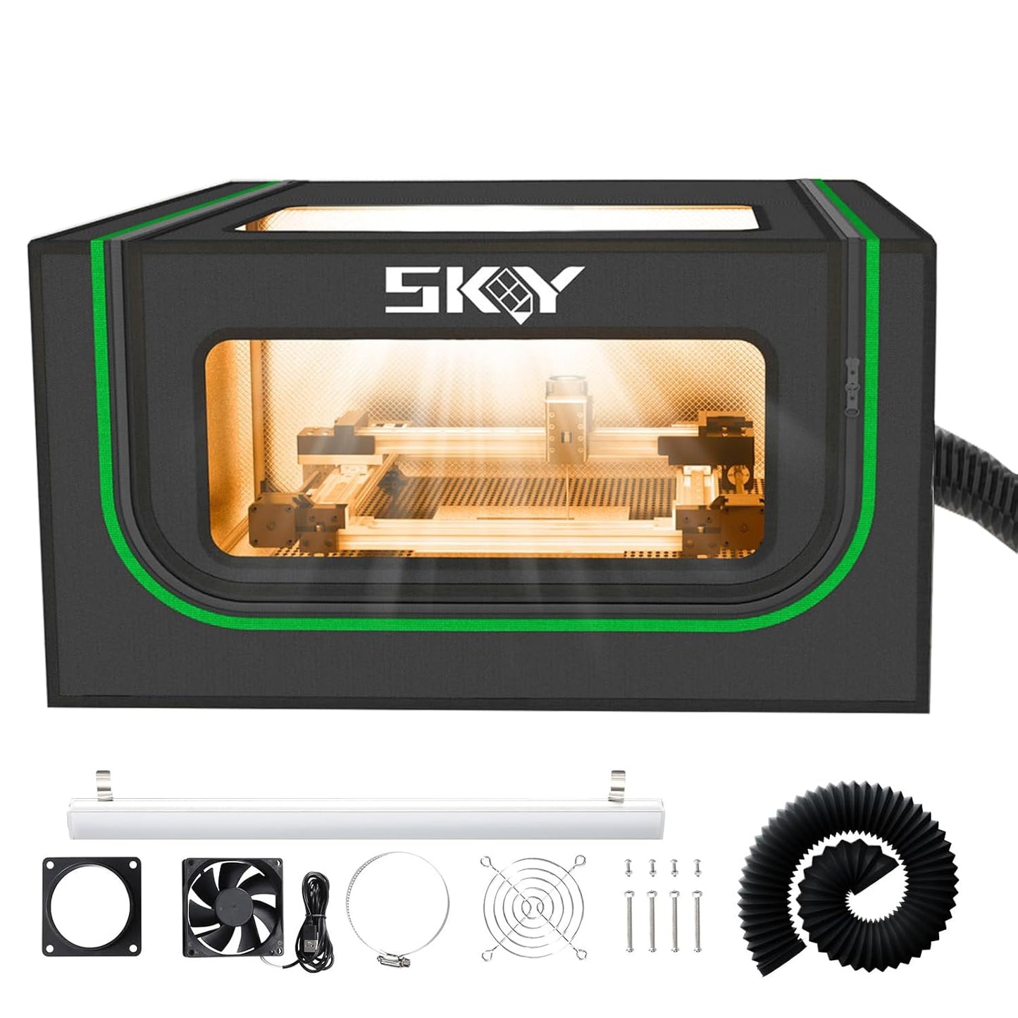 Laser Engraver Integrated Enclosure with LED Light and Exhaust Fan