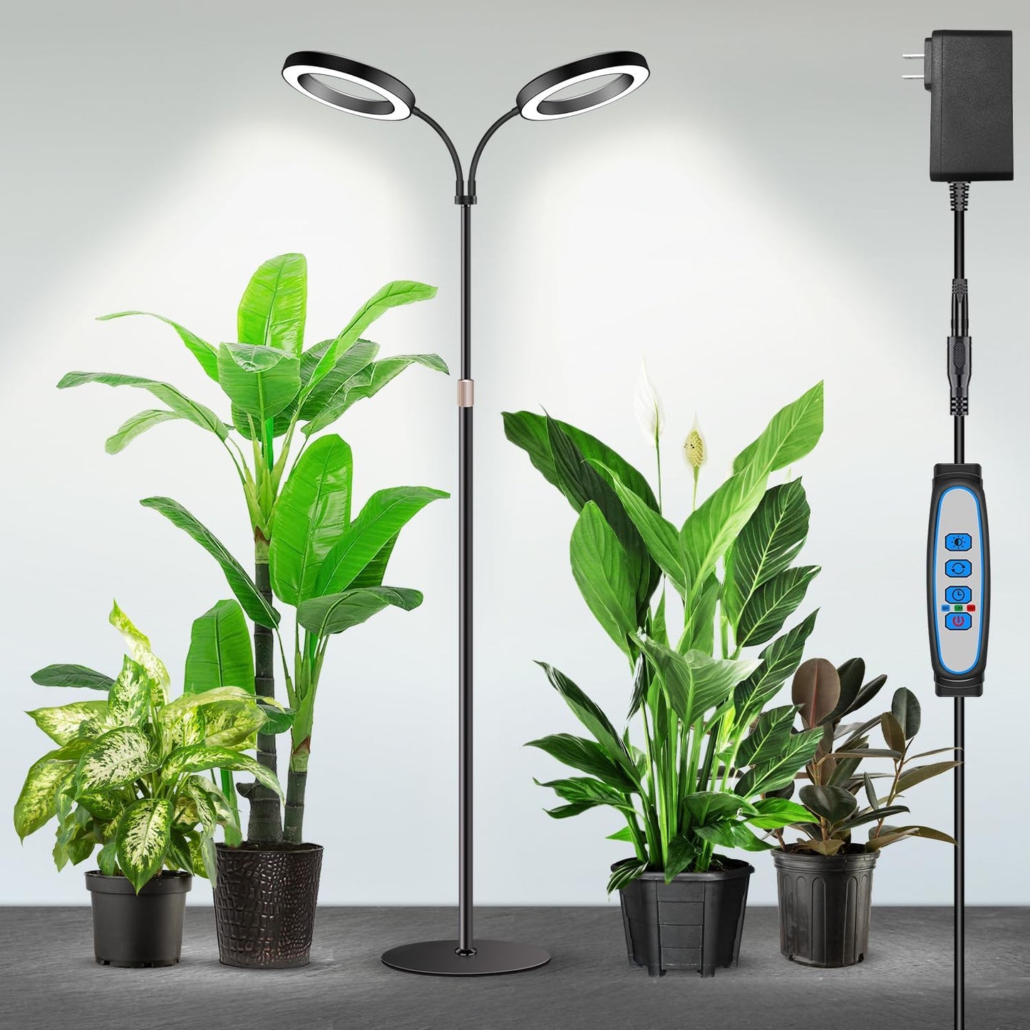 Dual-Head Full Spectrum LED Grow Lights for Indoor Plants