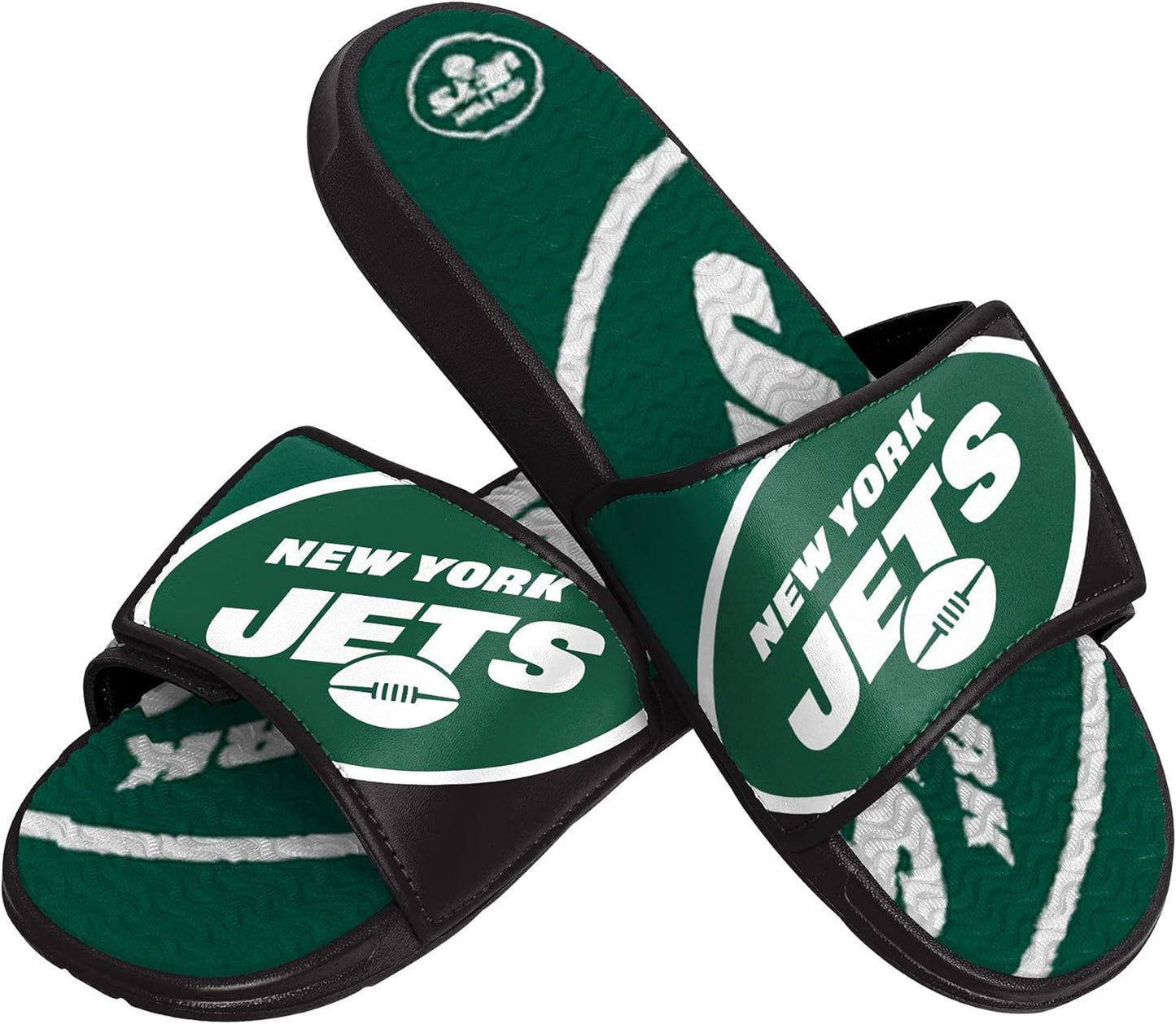 FOCO Mens NFL Team Logo Sport Shower Gel Slide Flip Flop Sandals