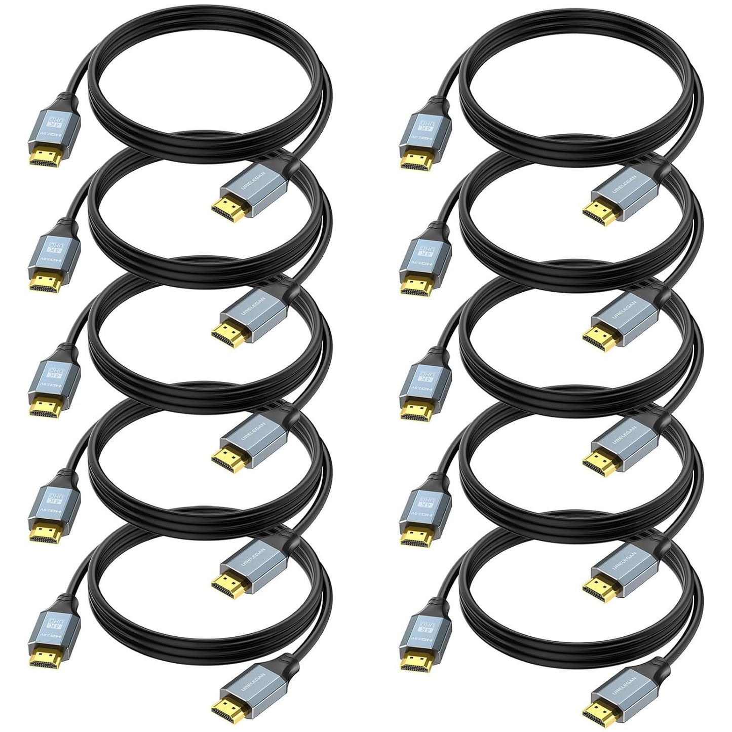 High Speed HDMI Cable 10-Pack for 4K Gaming and Streaming