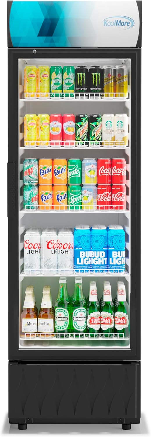 KoolMore 22 in. 9 Commercial One Glass Door Beverage Display