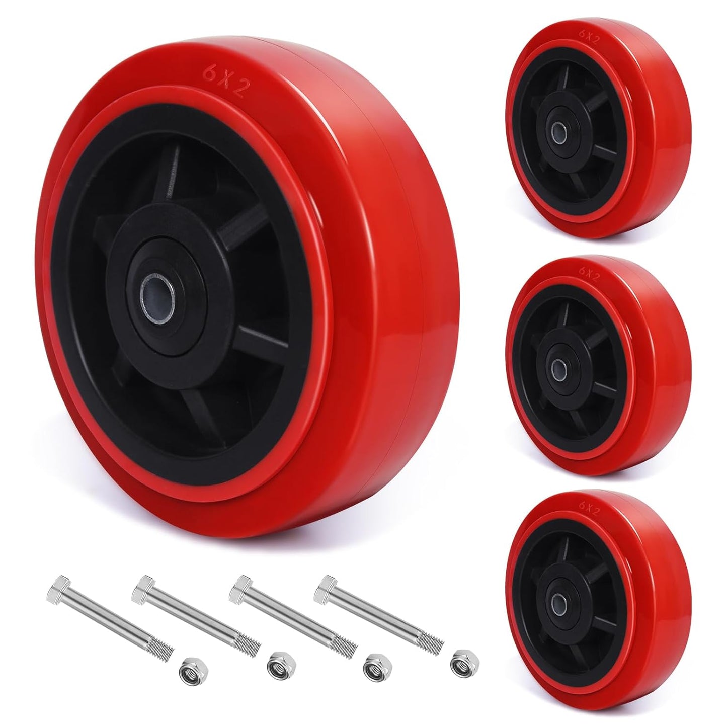 6 Inch Polyurethane Caster Wheels for Heavy Duty Use and Handling