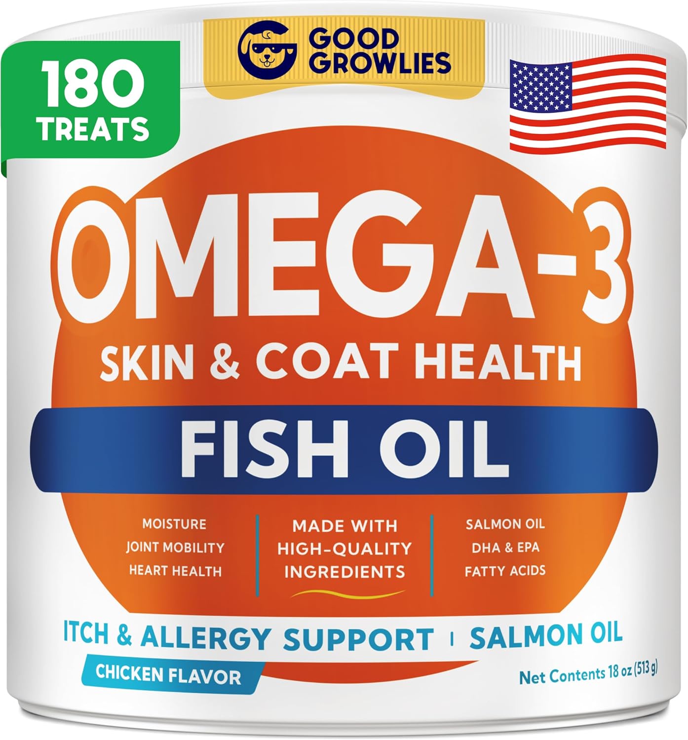 Omega 3 Fish Oil Chews for Dogs - Allergy & Itch Relief