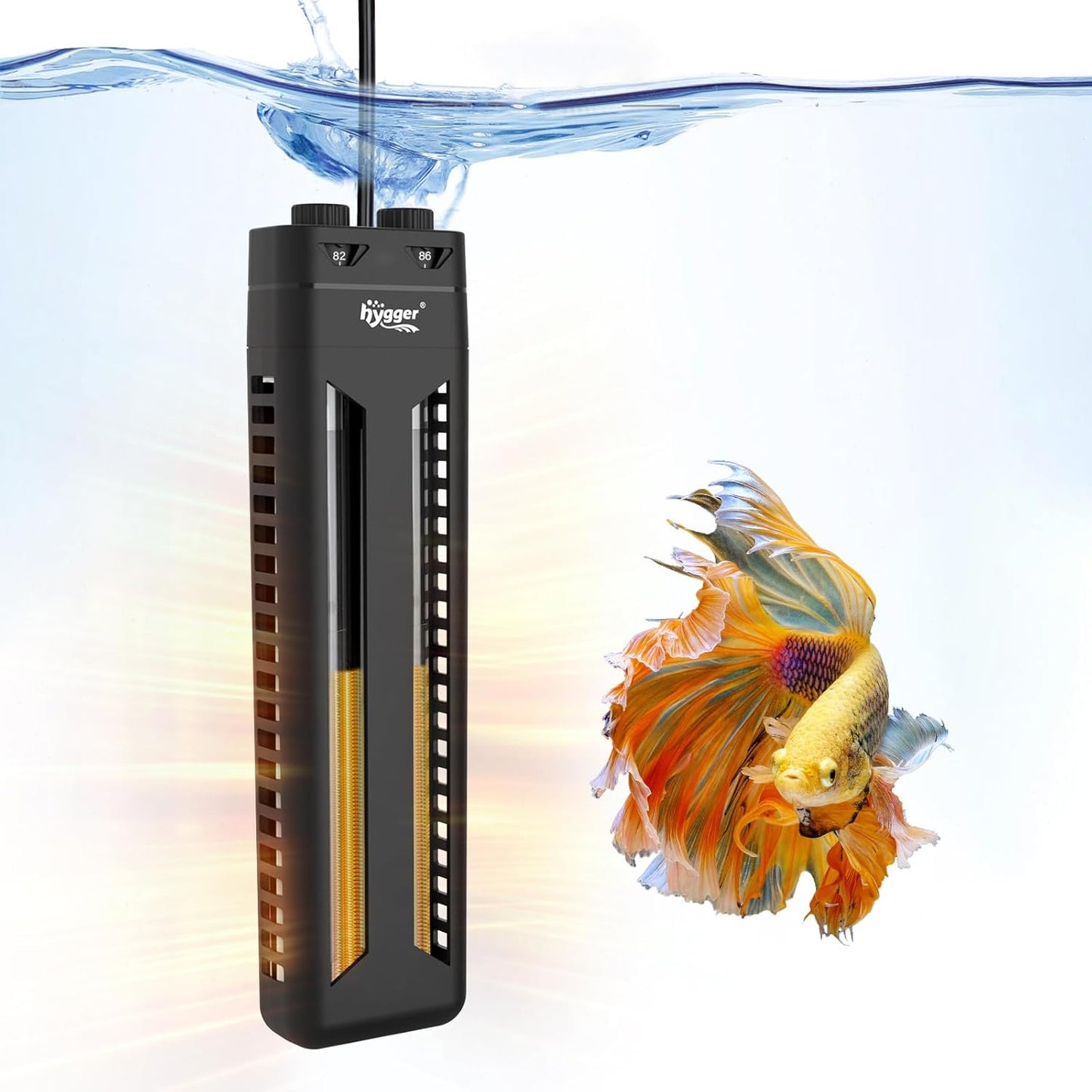 Hygger 600W Aquarium Heater: Double Quartz, Safe Heating