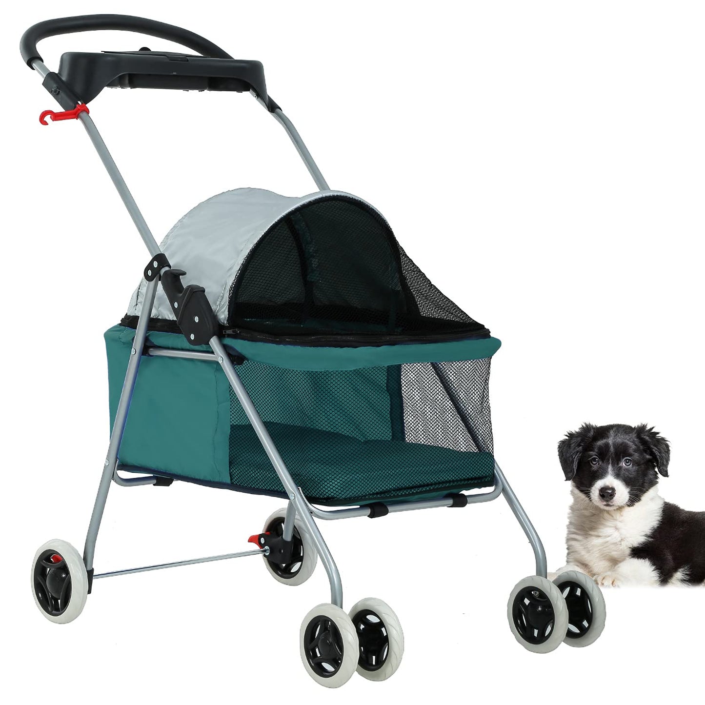 BestPet Pet Stroller for Cats and Dogs - Travel Folding Carrier