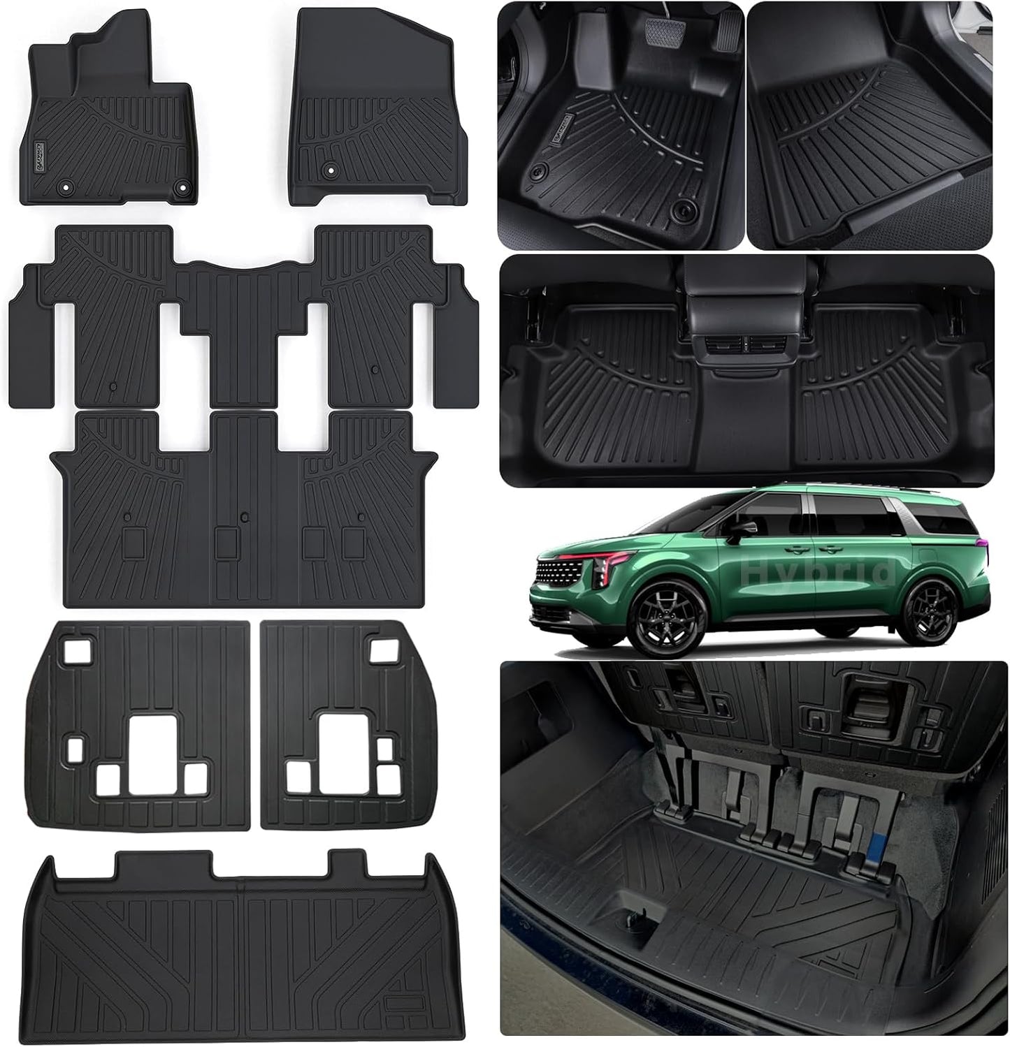LJWAITO Floor Mats & Cargo Liners for 2025 KIA Carnival