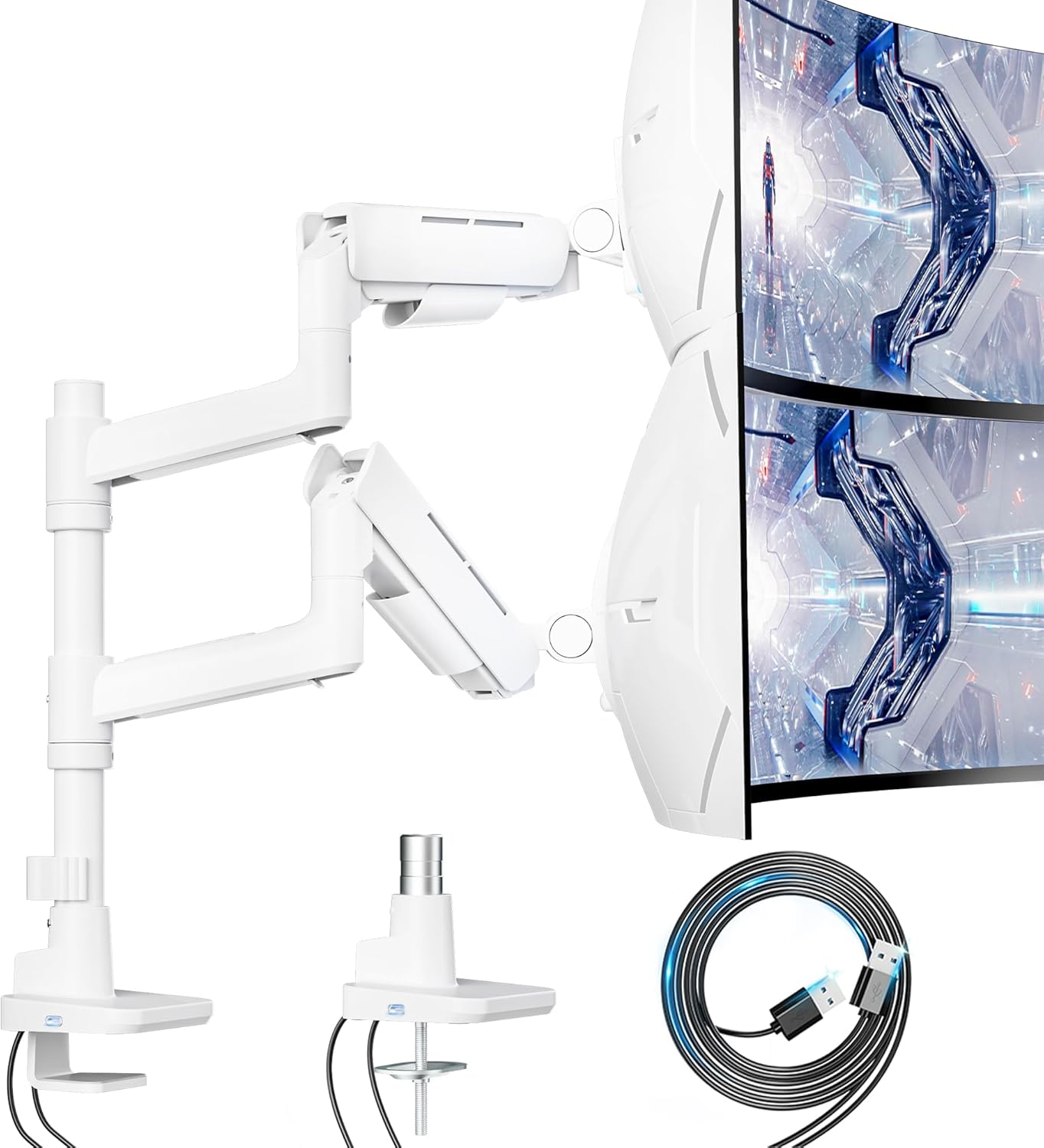 Vertical Dual Monitor Mount for 17-49 Inch Ultrawide Screens