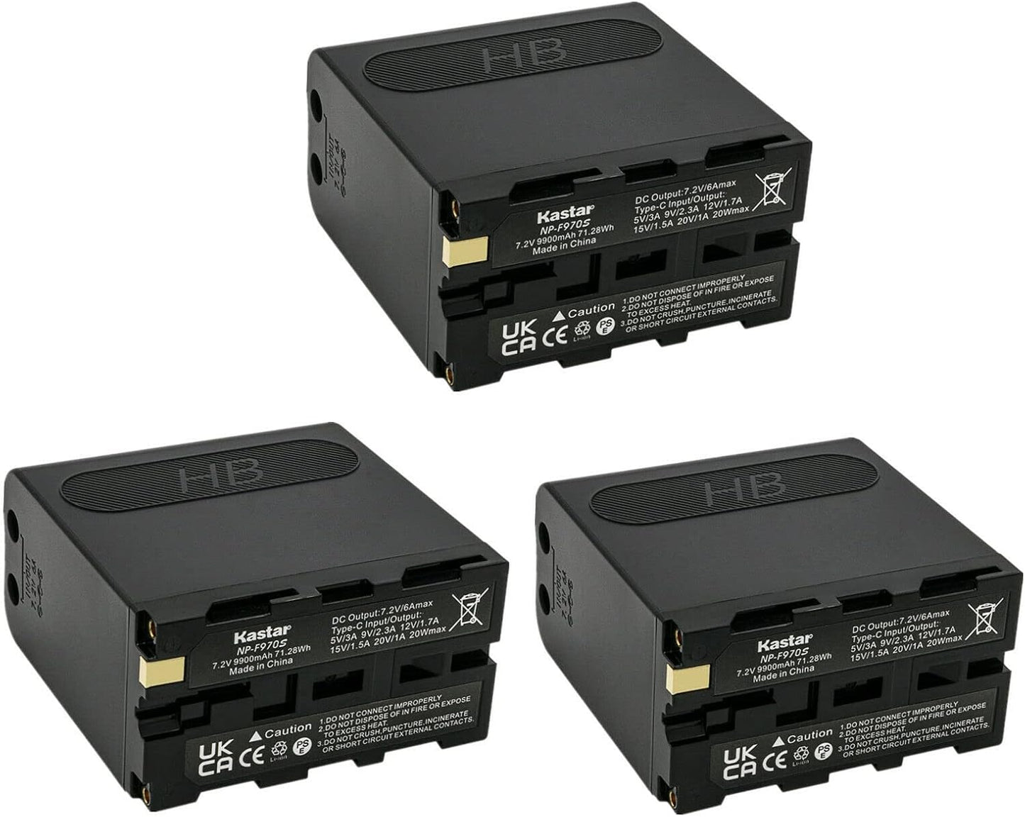 Kastar 3-Pack NP-F970S Battery Replacement for Sony Cameras