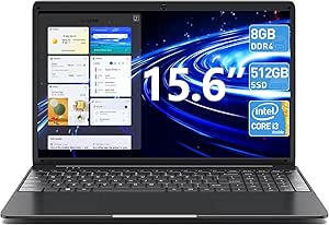 SGIN Laptop 15 Inch with Intel I3, 8GB DDR4, 512GB SSD