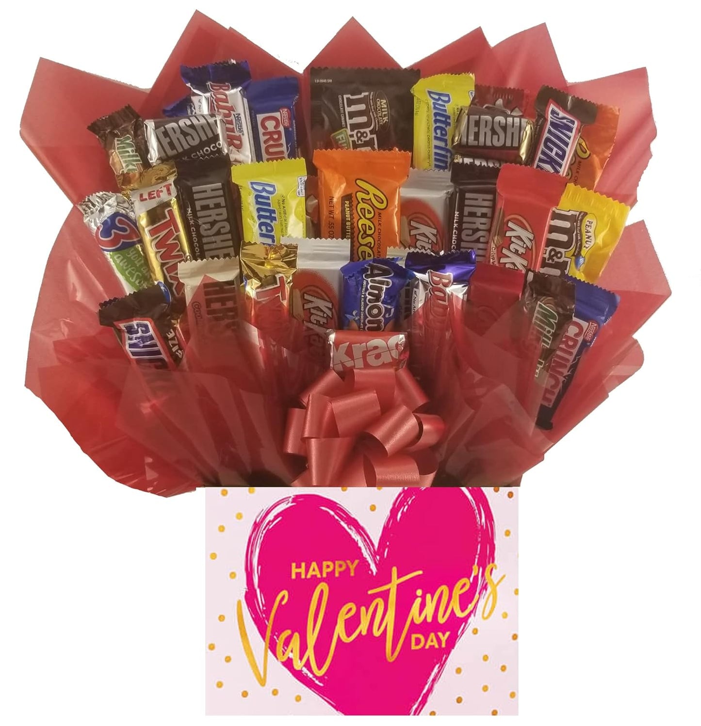 Chocolate Candy Bouquet Gift Basket for Valentine's Day Delight