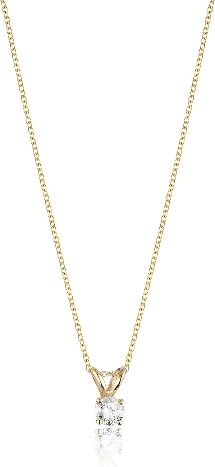 14k Gold Adjustable Prong Set Round-Cut Diamond Pendant Review