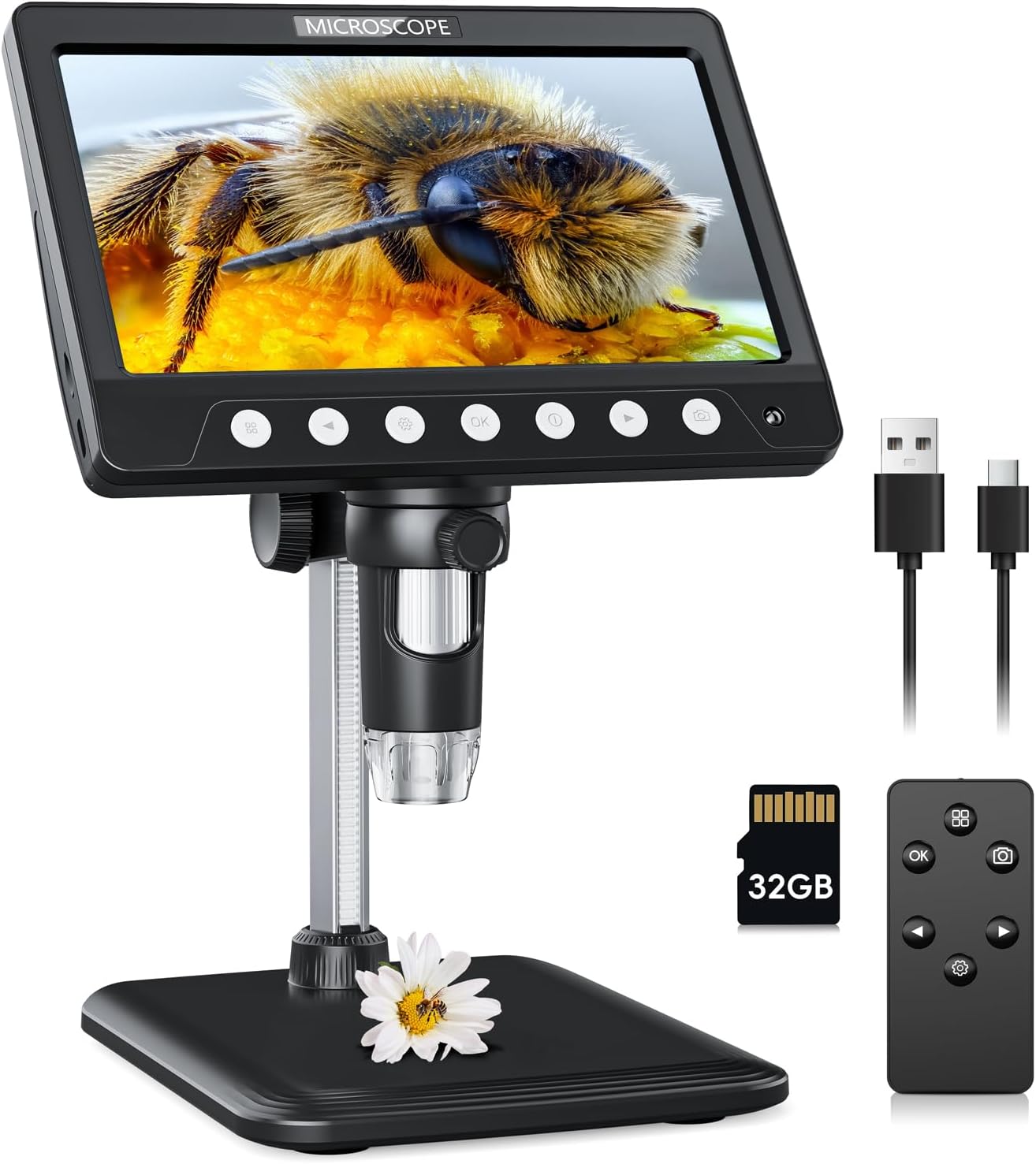 7 Inch Digital Microscope with 1200X Magnification for Coins