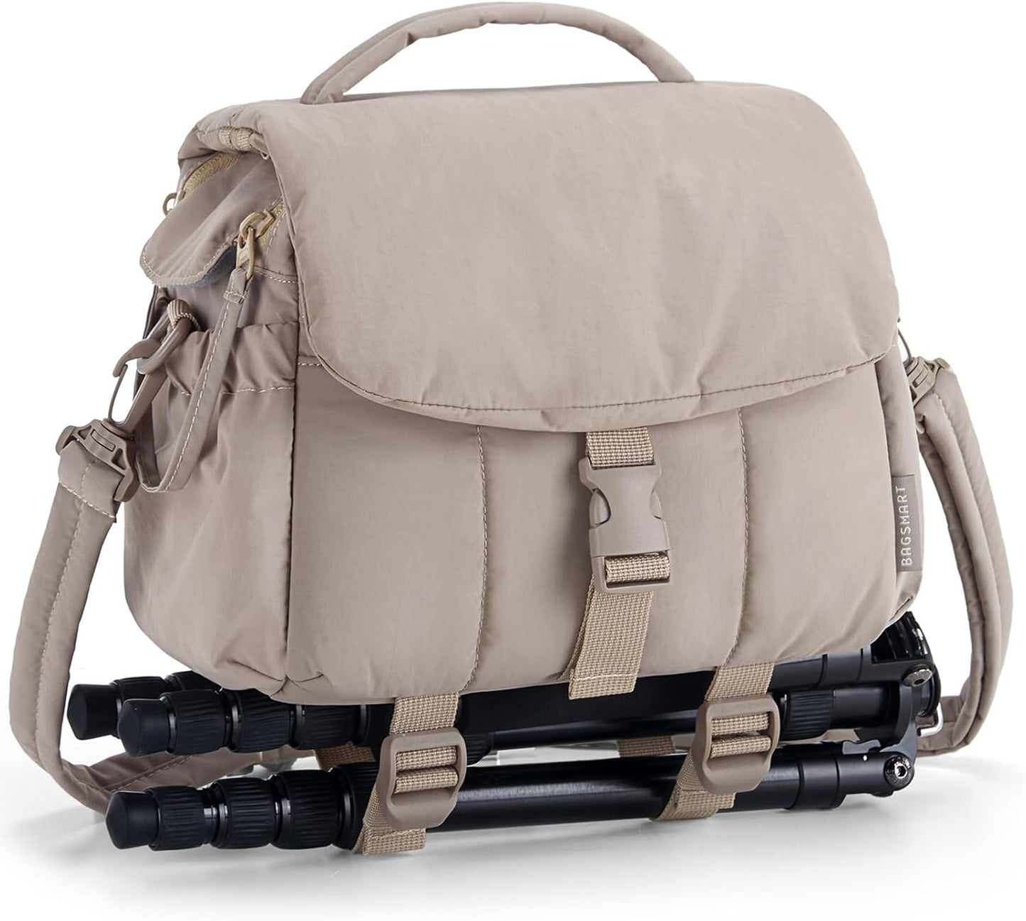 Compact DSLR Camera Bag w/ Rain Cover, Camel