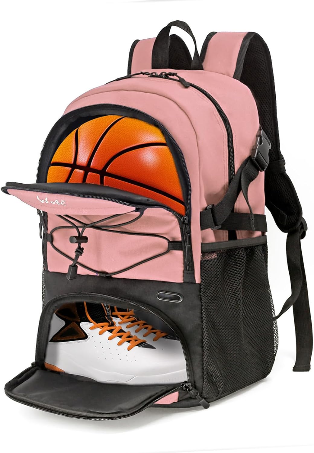 WOLT Basketball Backpack with Separate Ball Holder & Shoes Compartment