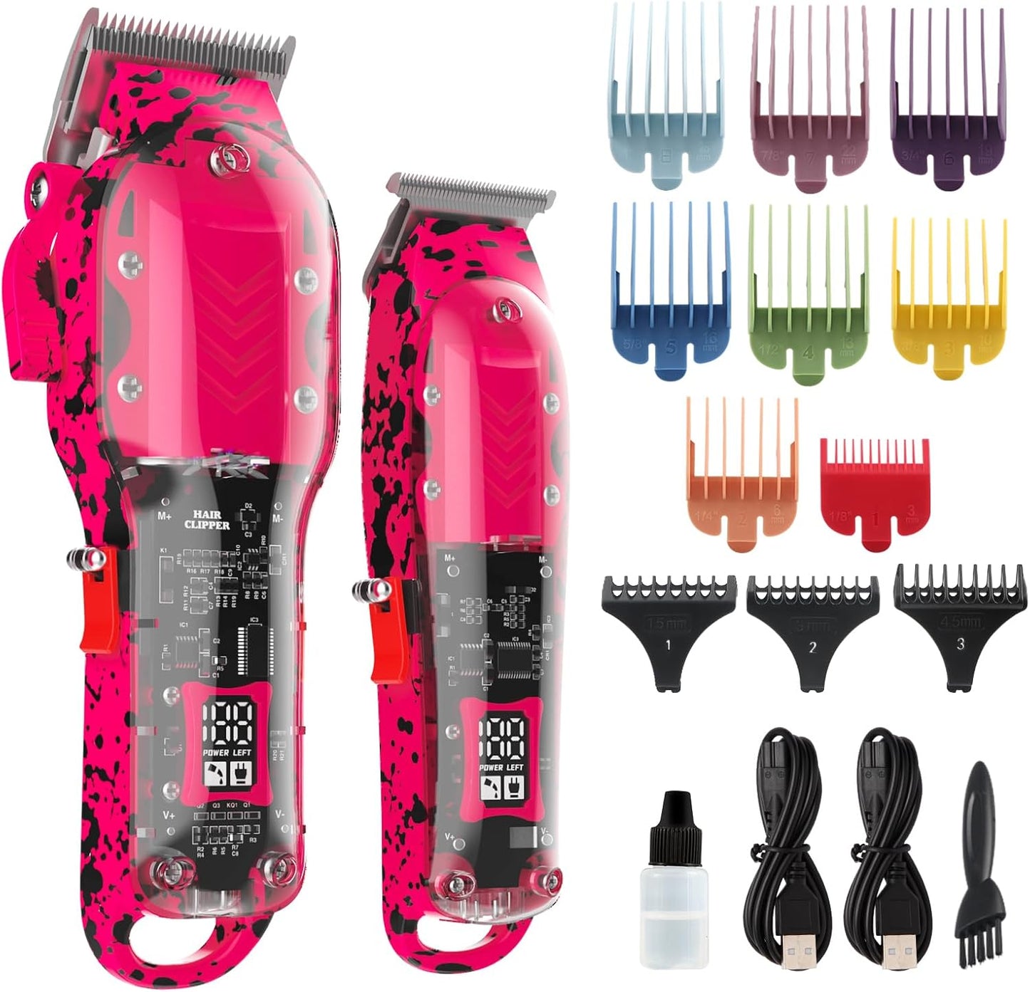 Professional Hair Clippers for Men with LED Display and Combs