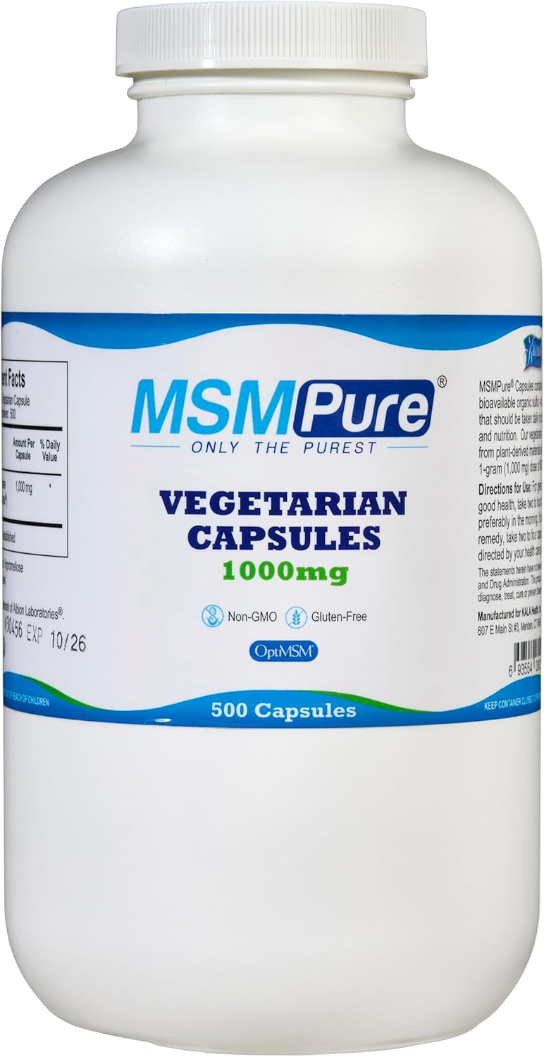 MSMPure MSM Vegetarian Capsules for Joint Health & Skin Care