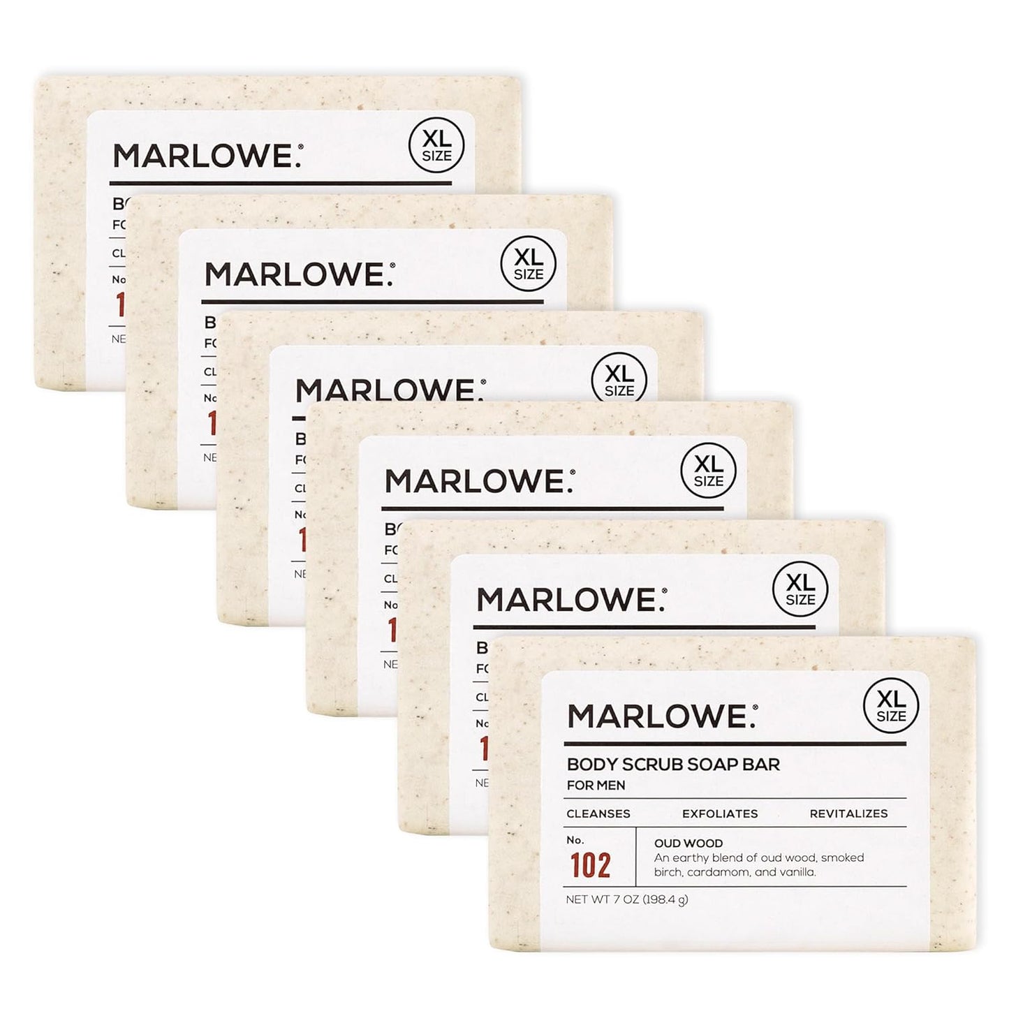 Marlowe No. 102 Body Scrub Soap Bar for Exfoliating Clean Skin