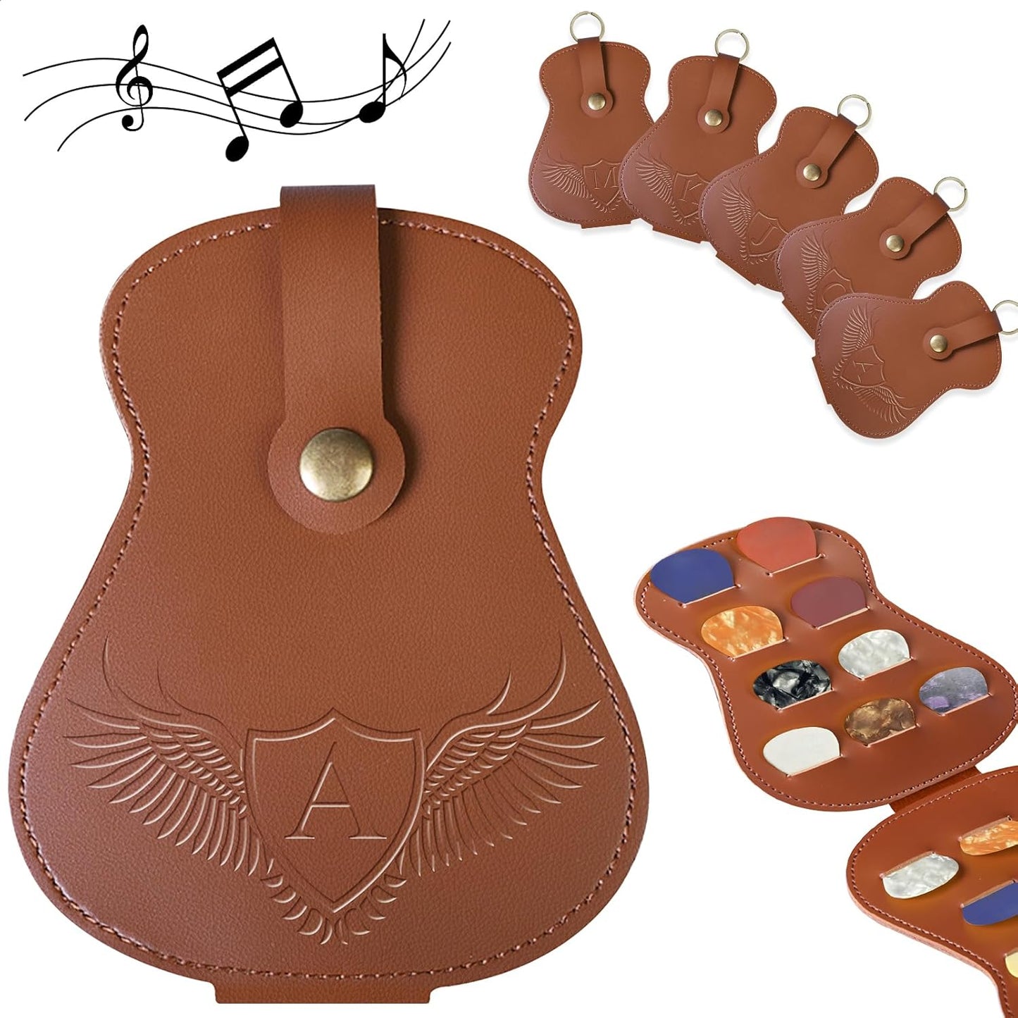 Personalized Guitar Pick Case with Keychain - Organize Your Picks in Style!