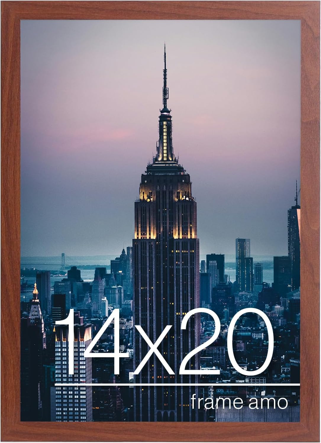 Walnut Brown 14x20 Picture Frame with Smooth Acrylic Front