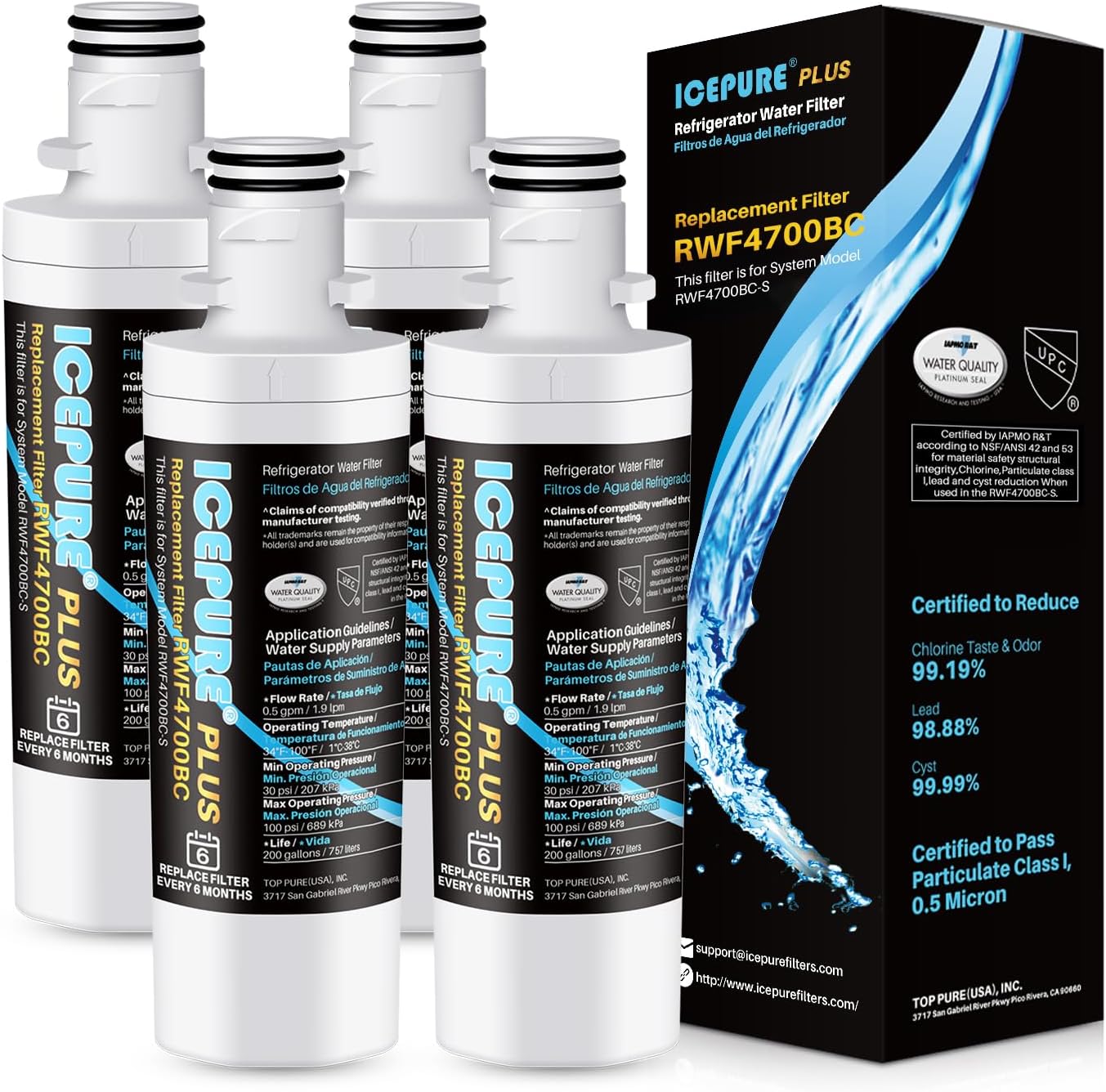 ICEPURE Replacement Water Filter for LG LT1000P & Kenmore 9980