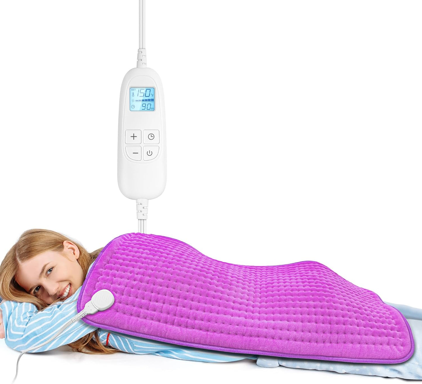FluffyWarmth Extra Large Electric Heating Pad for Pain Relief