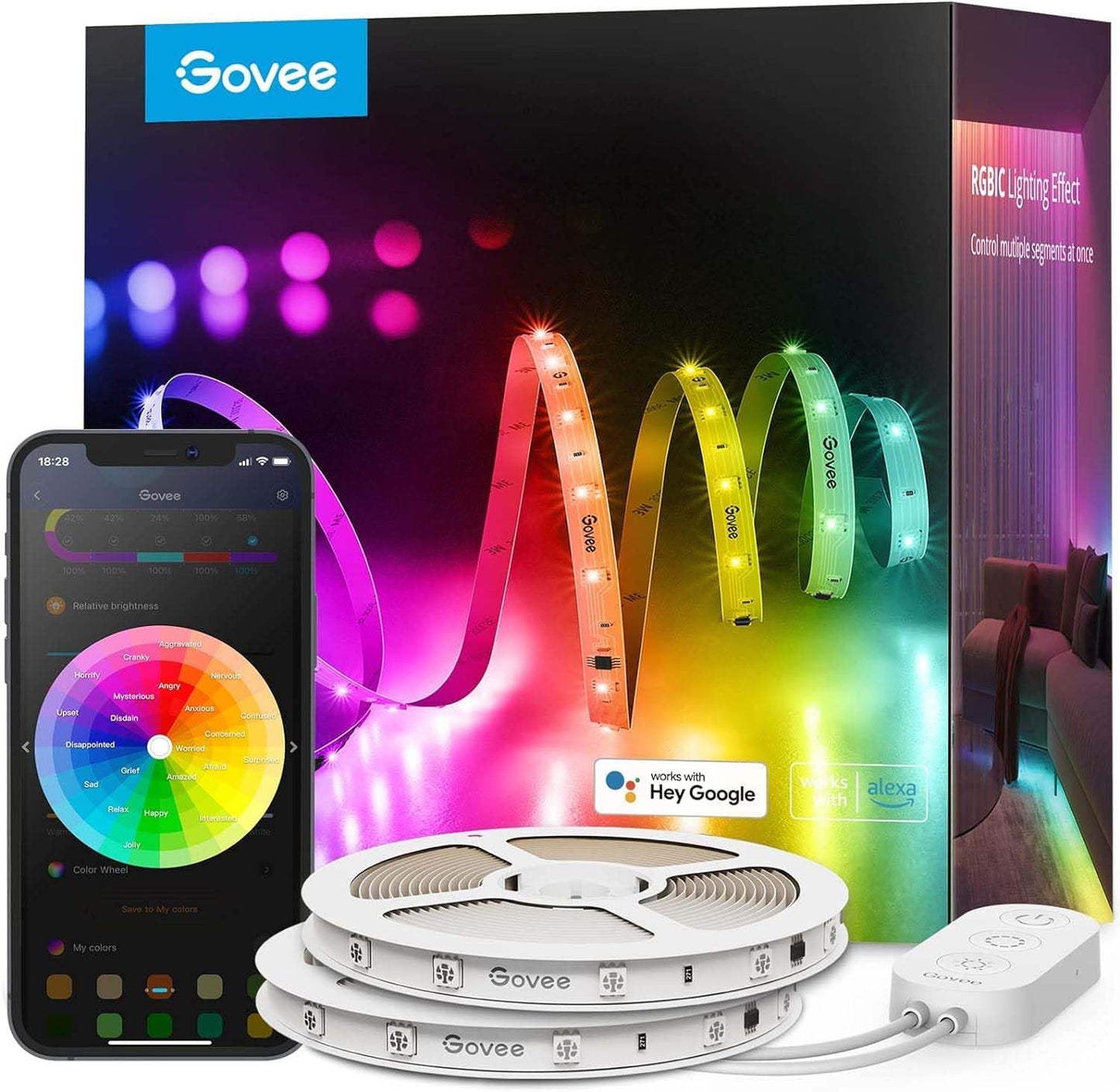 Govee 100ft RGBIC LED Strip Lights for Smart Home Decor