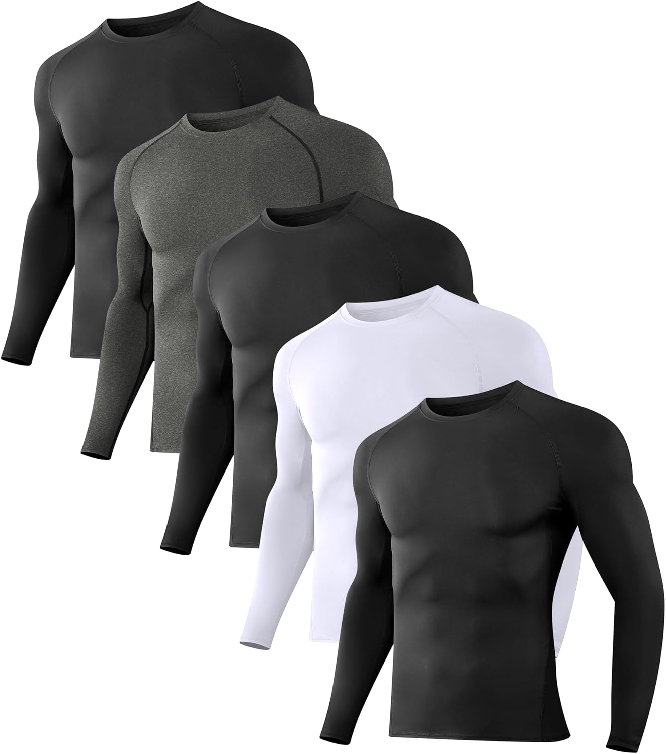 Dalavch Men's Compression Shirts Long Sleeve for Athletic Workouts