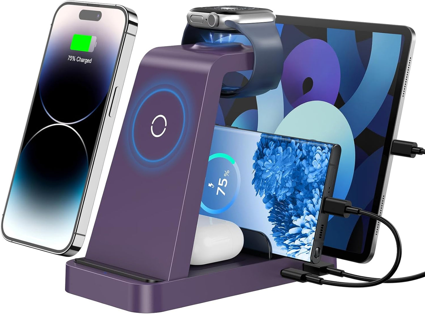 Wireless Charger for iPhone - 5 in 1 Charging Station Dock