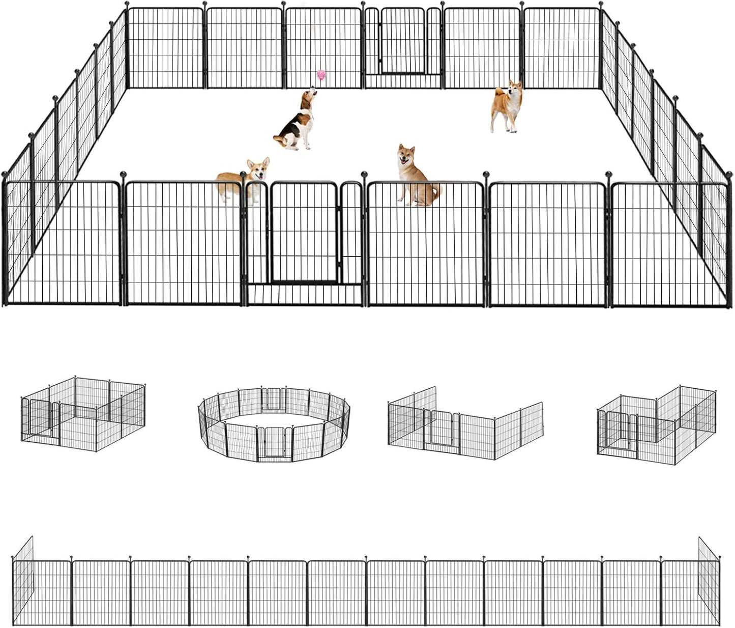 Dog Playpen 32 inch Heavy Duty Metal Fence for Pets Indoor Outdoor