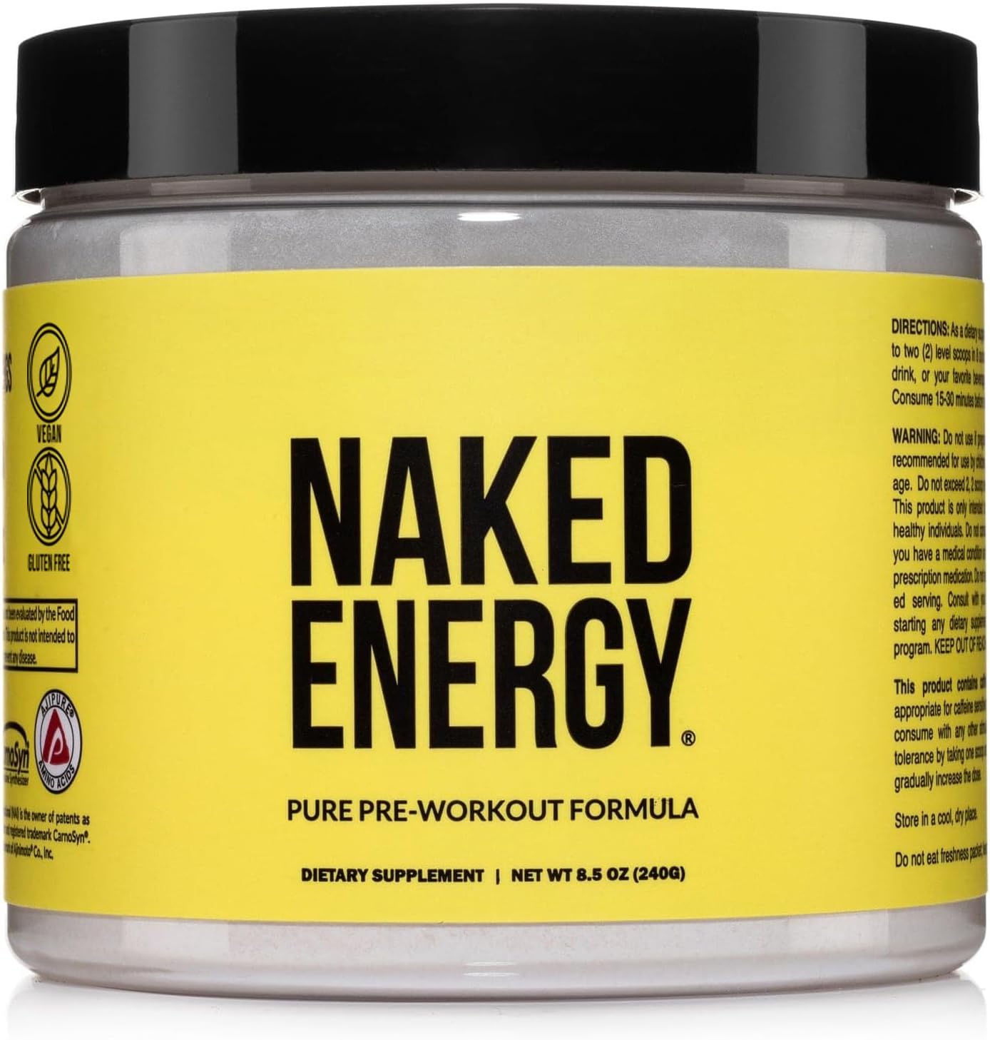 NAKED Energy Vegan Pre Workout Powder for Clean Energy Boost