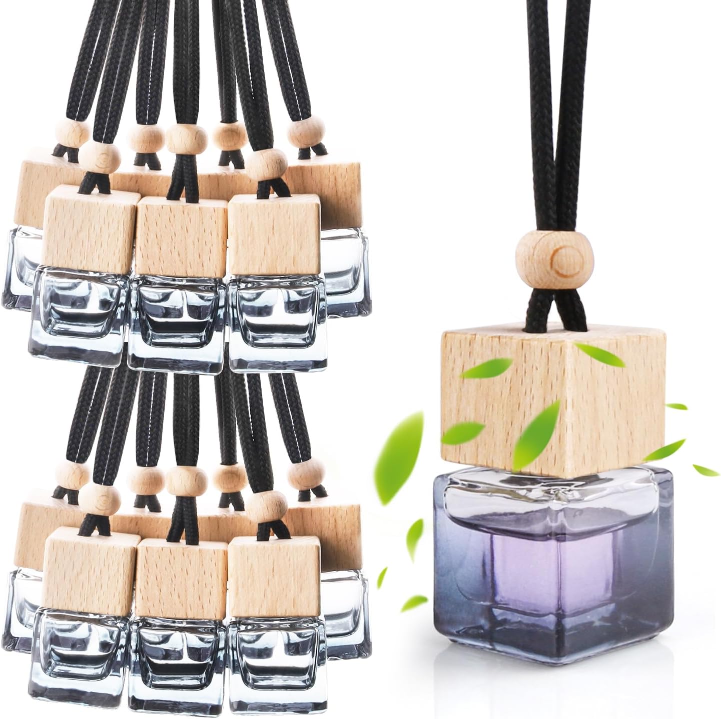 15 Pcs Black Glass Car Air Freshener Bottles - Remzndy