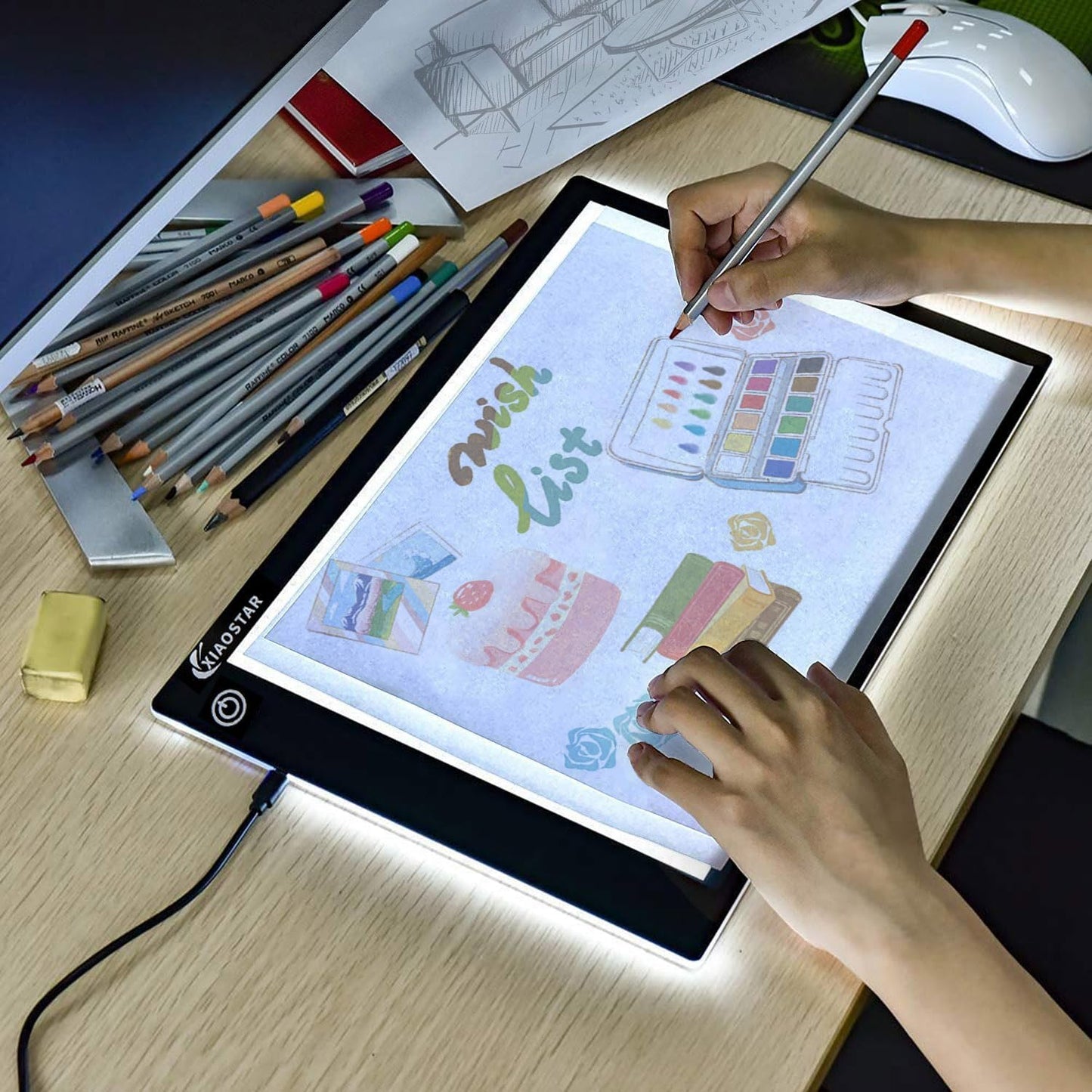 XIAOSTAR Light Box - Chargeable, Adjustable Brightness, A4
