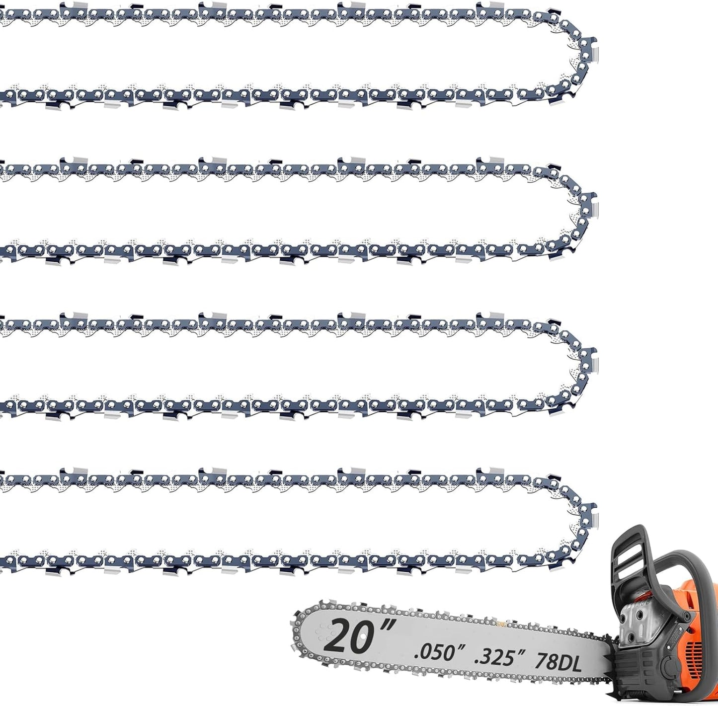 4 Pack 20 Inch Chainsaw Chain for Craftsman and More
