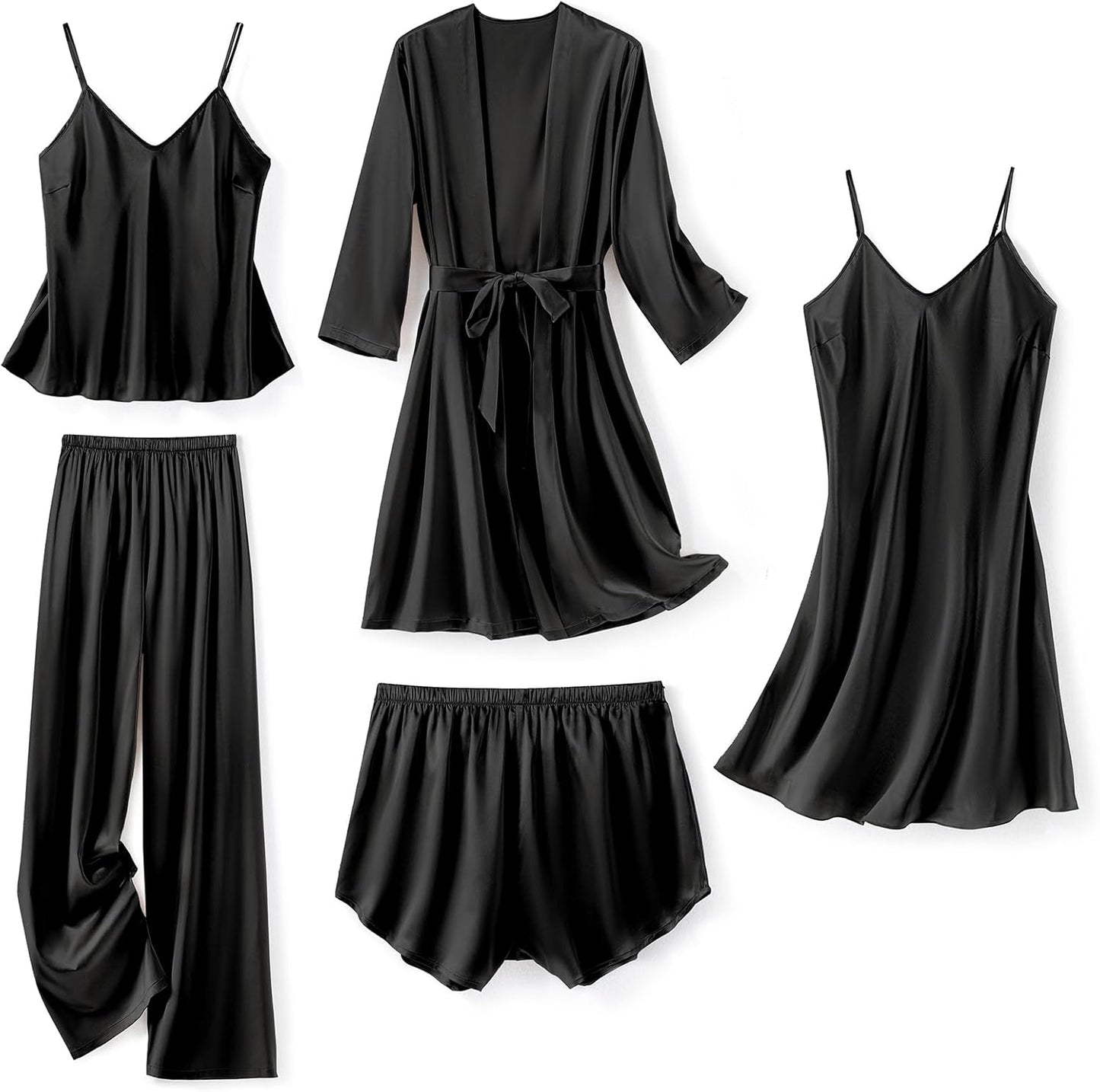 Luxurious 5Pcs Silk Pajamas Set for Women by SAPJON