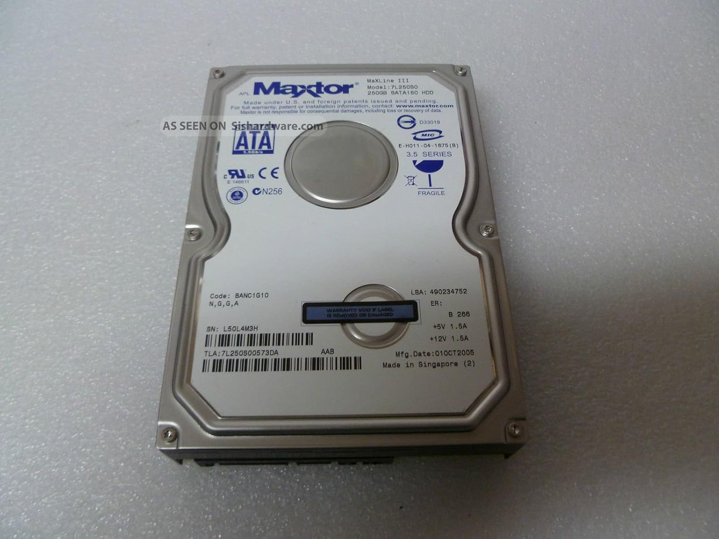 MAXTOR 7L250S0 250GB Internal Hard Drive for Reliable Storage