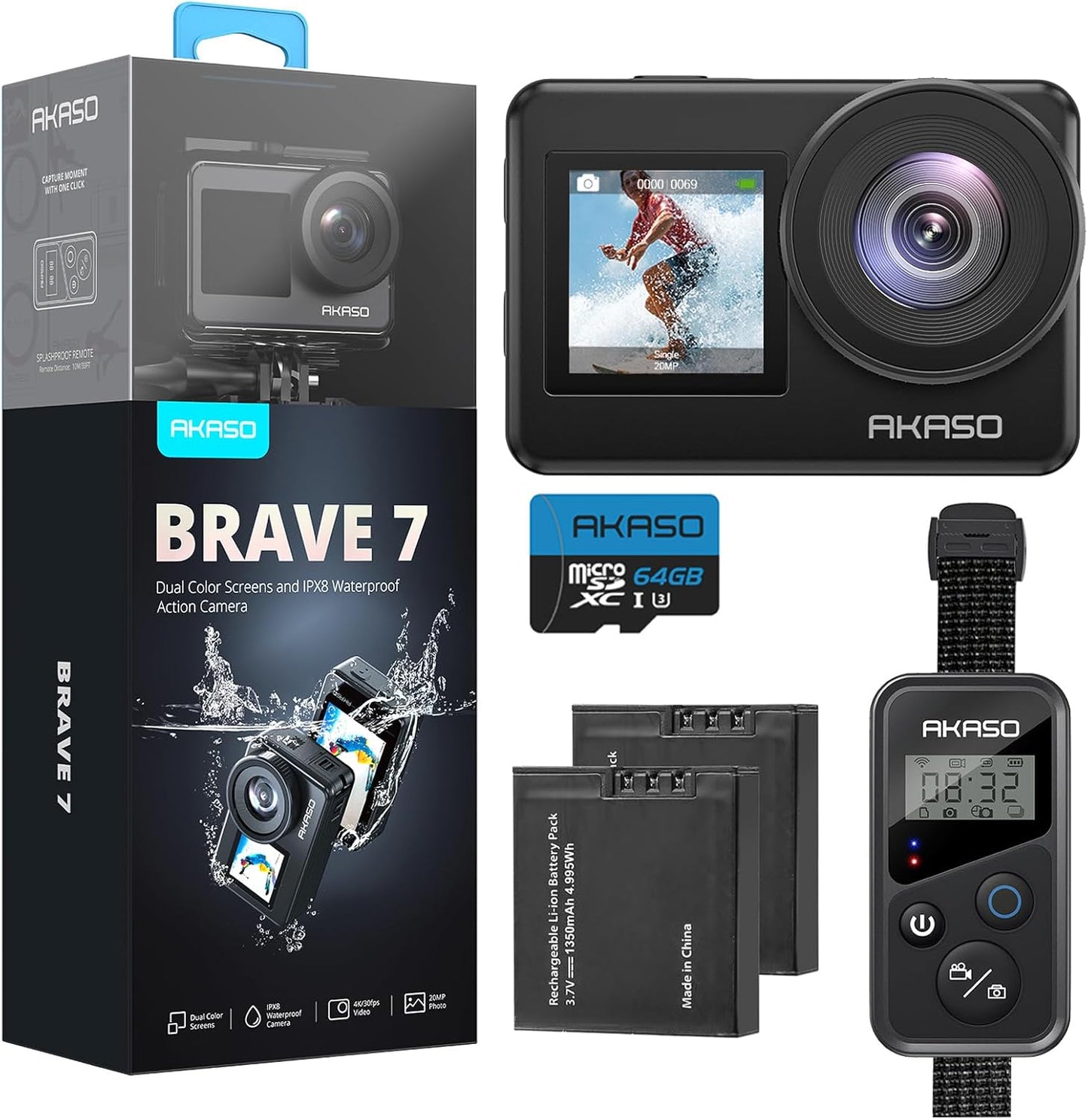 AKASO Brave 7 4K Action Cam Bundle