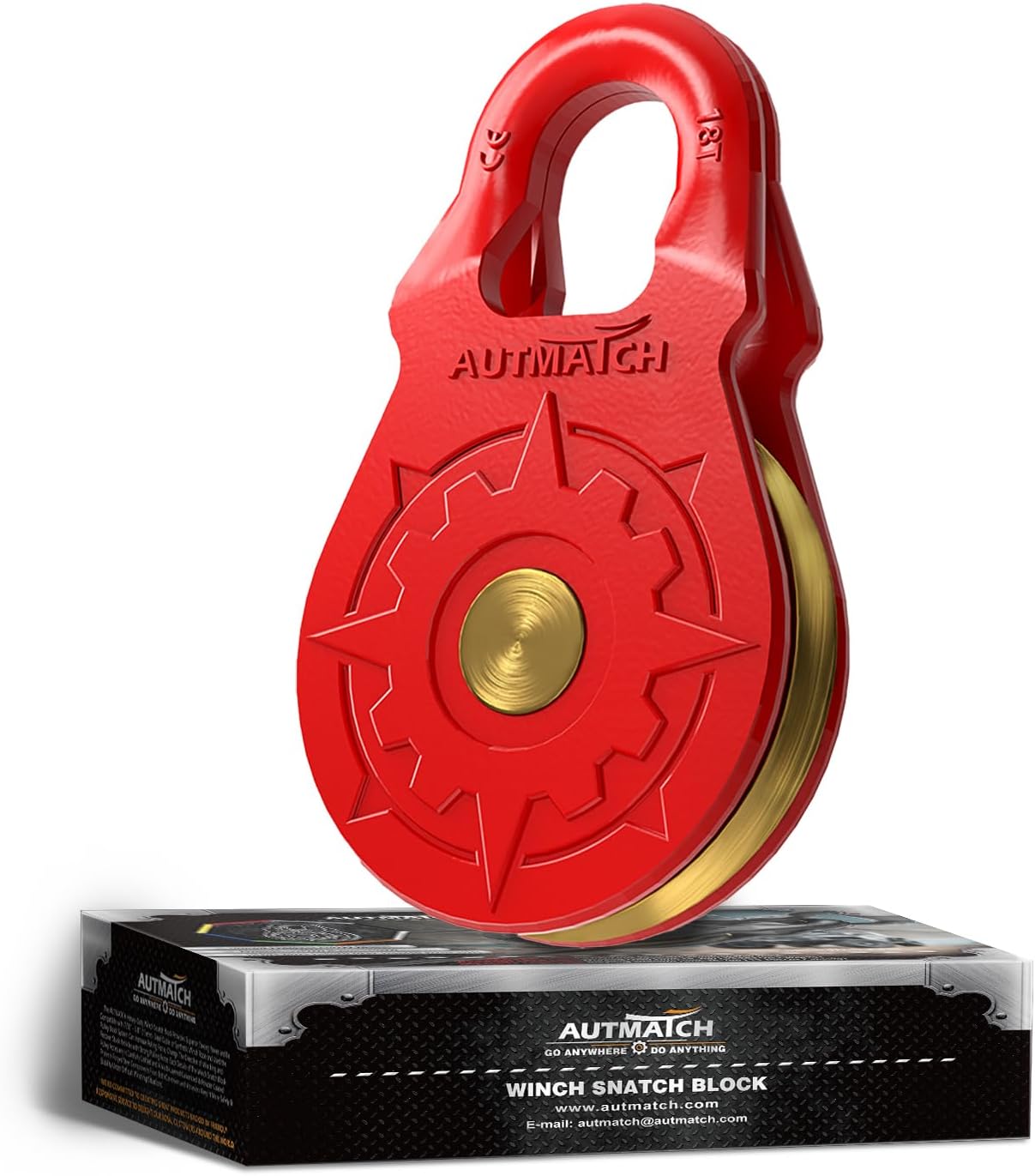 AUTMATCH Winch Snatch Block 18 Ton for Heavy Duty Recovery
