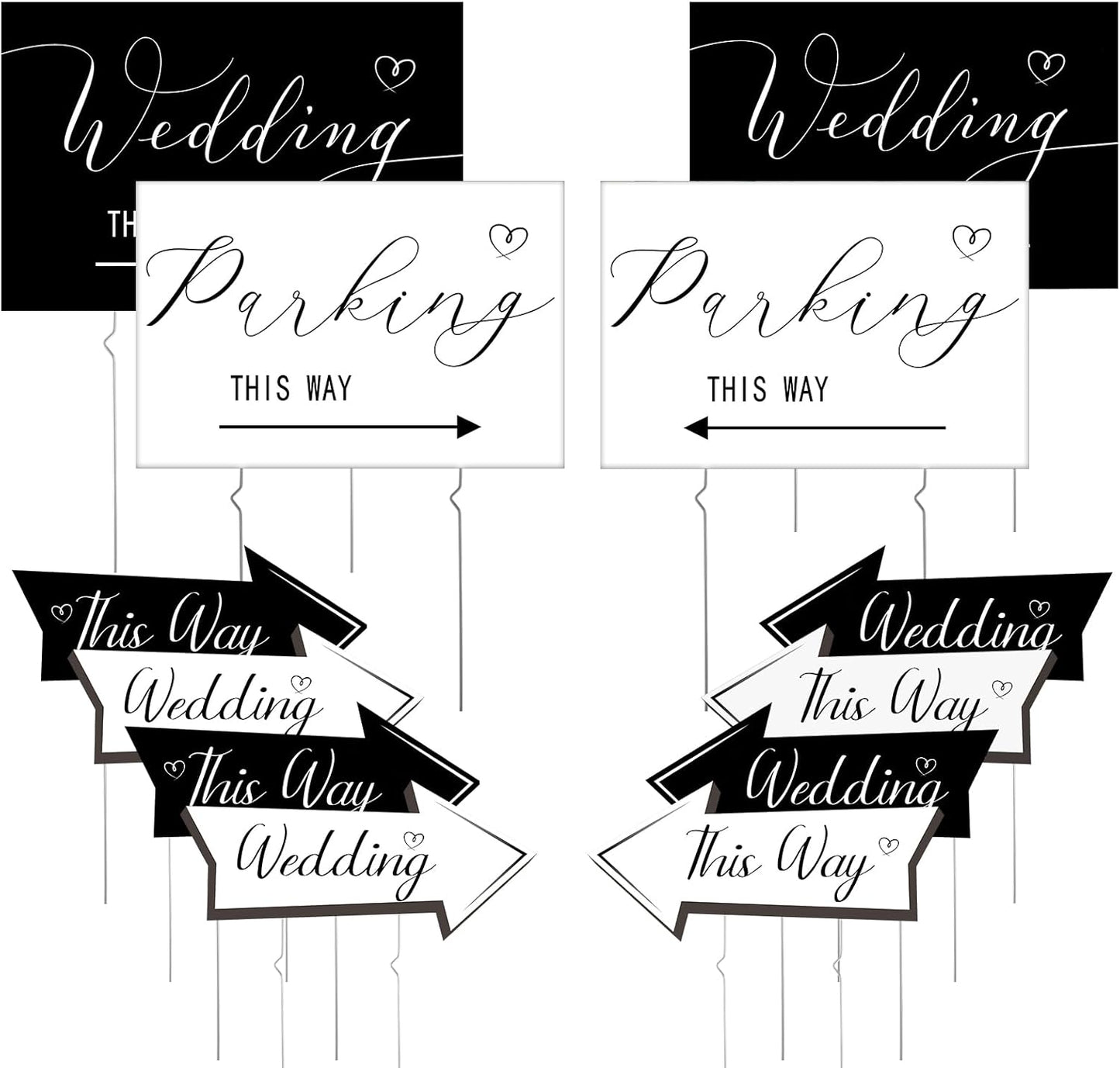 Wenqik Wedding Directional Parking Signs for Your Special Day