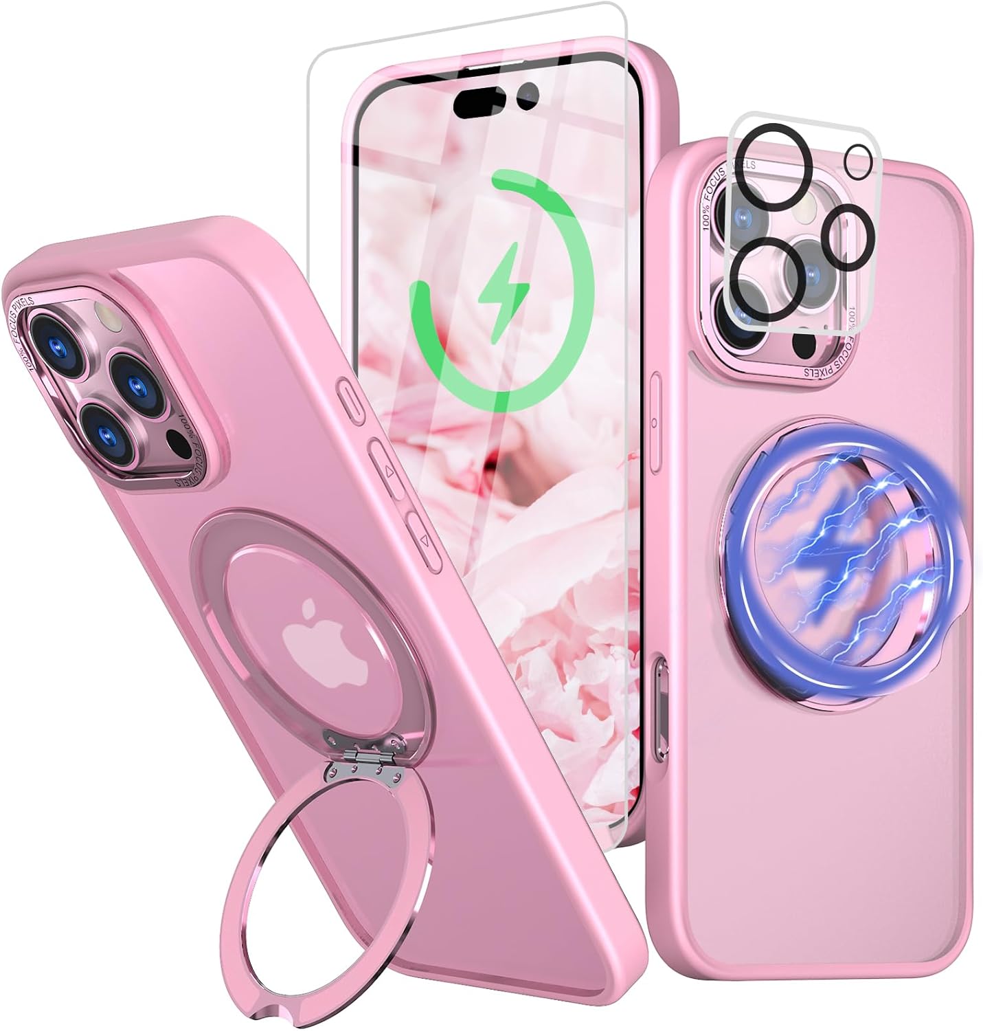 iPhone 16 Pro Max Case with Screen Protector & Kickstand Design