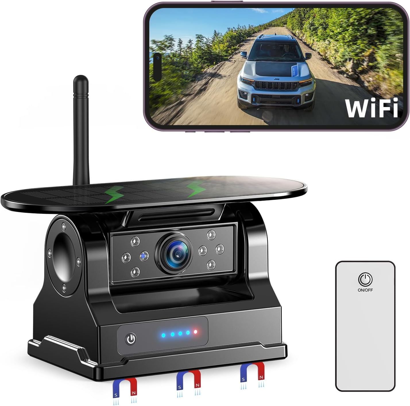 eRapta WiFi Magnetic Solar Wireless Backup Camera for Trucks