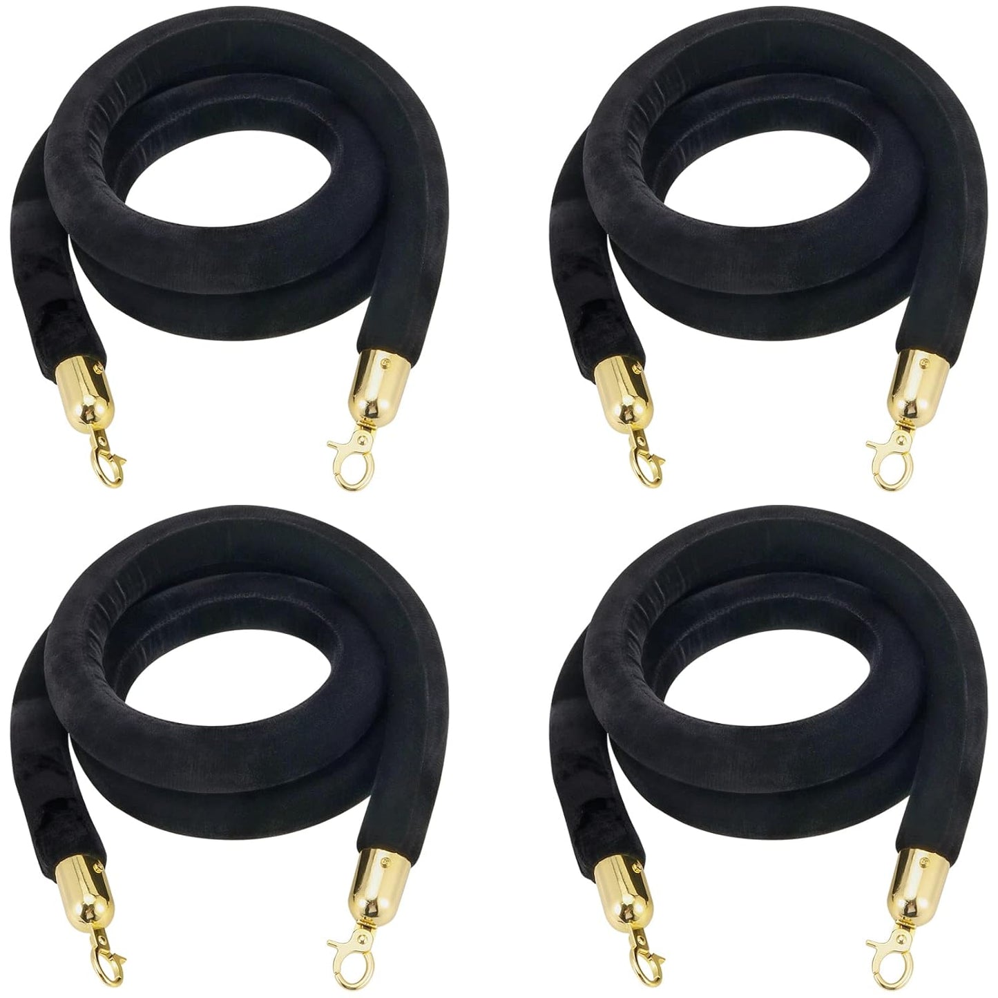 Elegant Black Velvet Stanchion Rope for Crowd Control and Decor