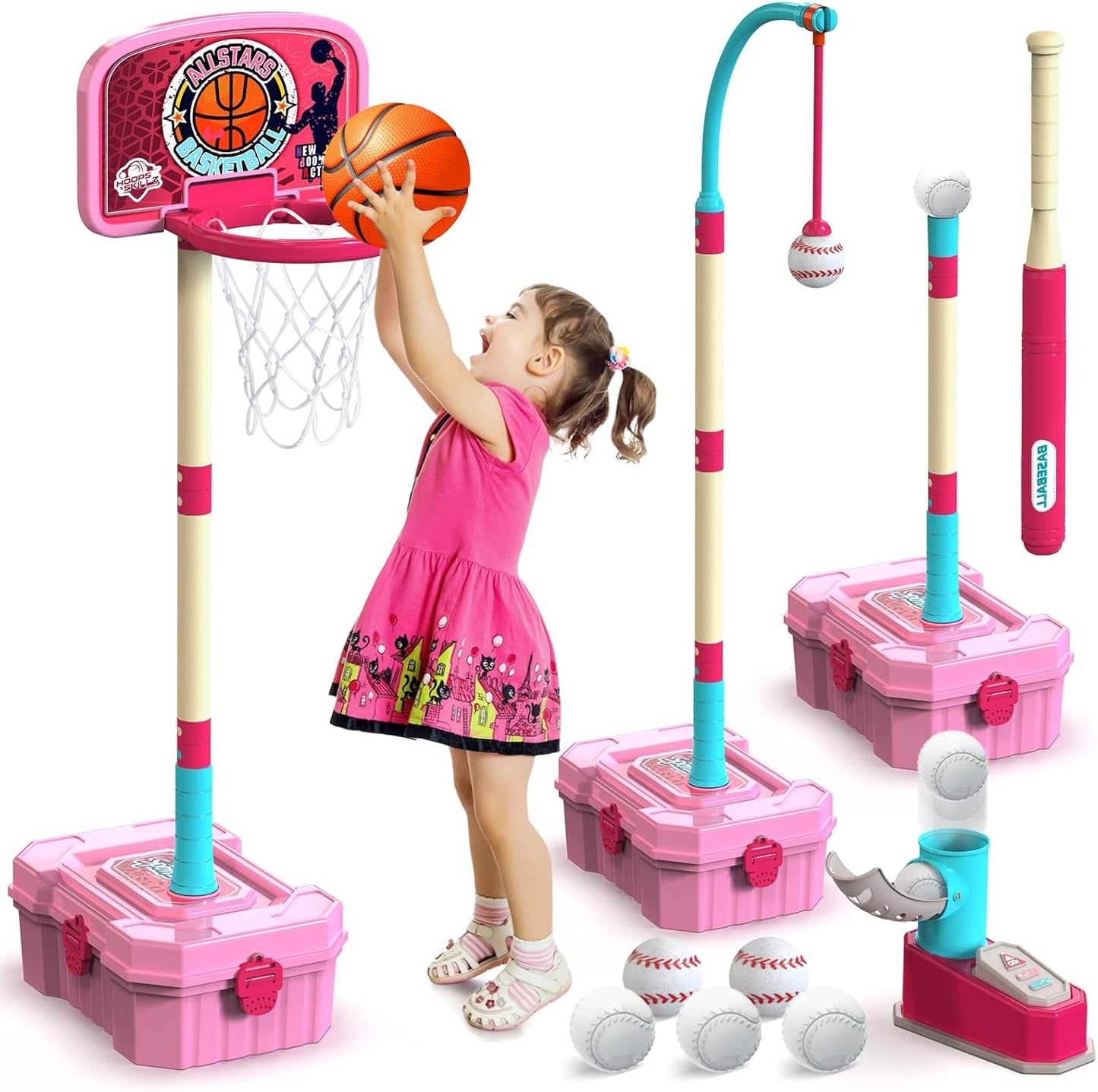 Adjustable Kids Basketball Hoop Set - Indoor & Outdoor Fun!