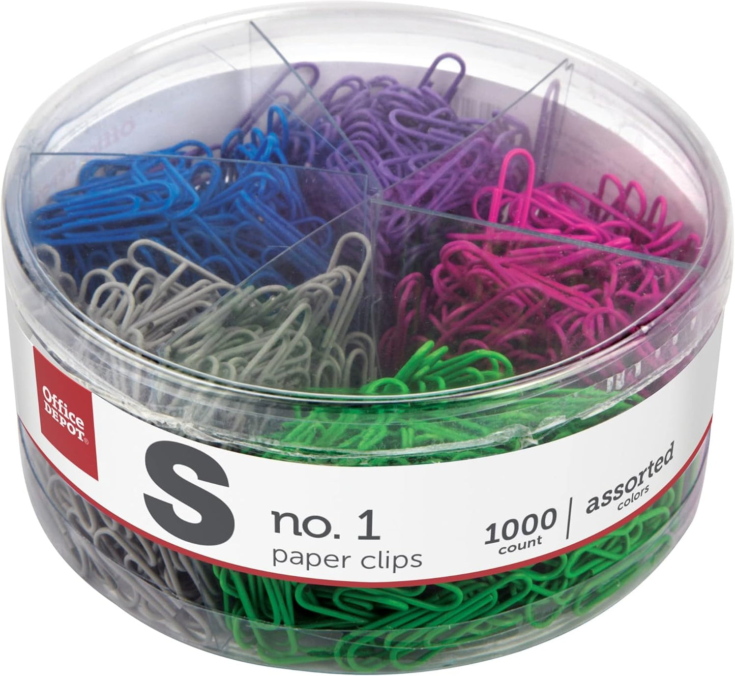 Vibrant 1 Paper Clips, Pack Of 1,000 - Assorted Colors