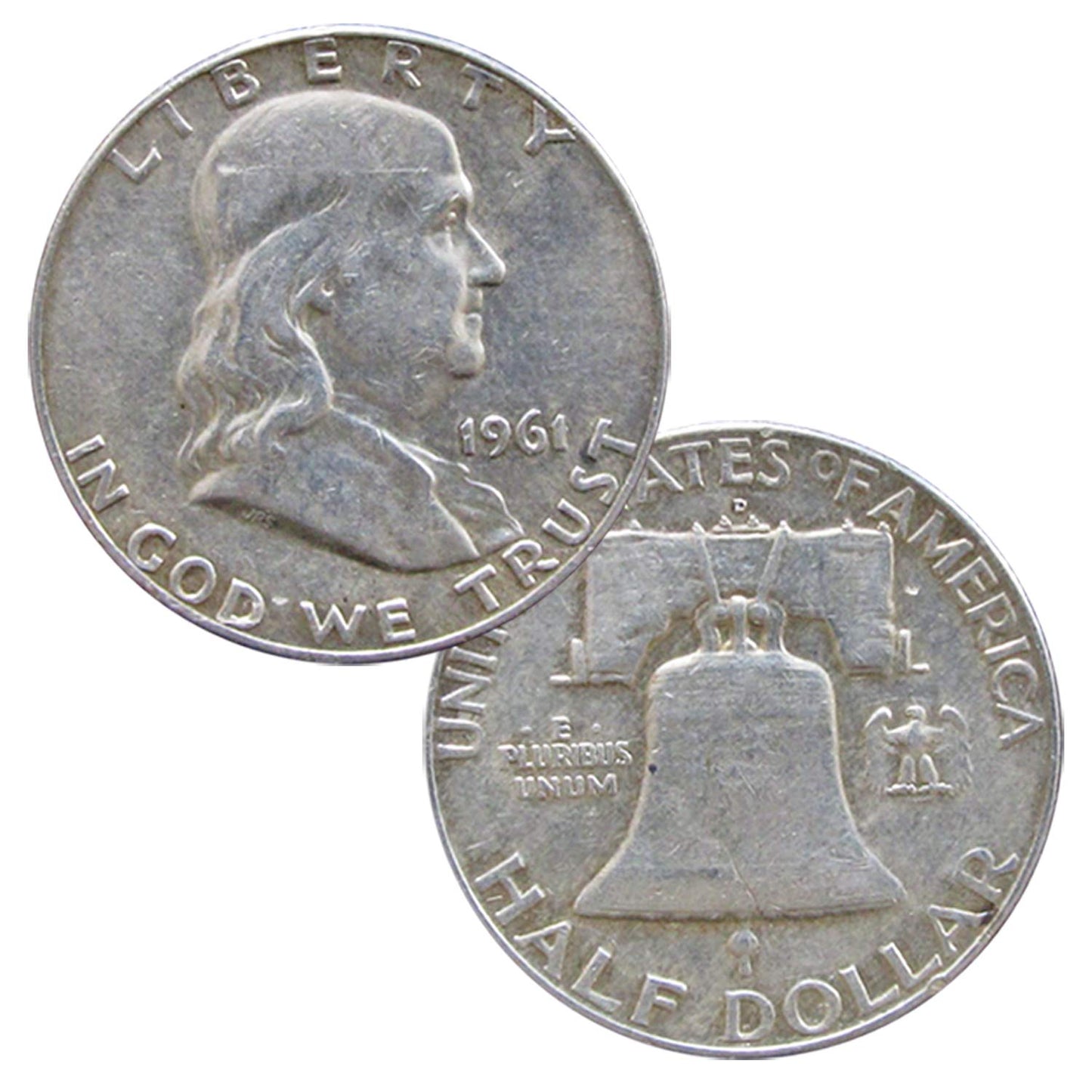 USA $1 Face 90% Silver Franklin Half Dollar Coin Set of 2