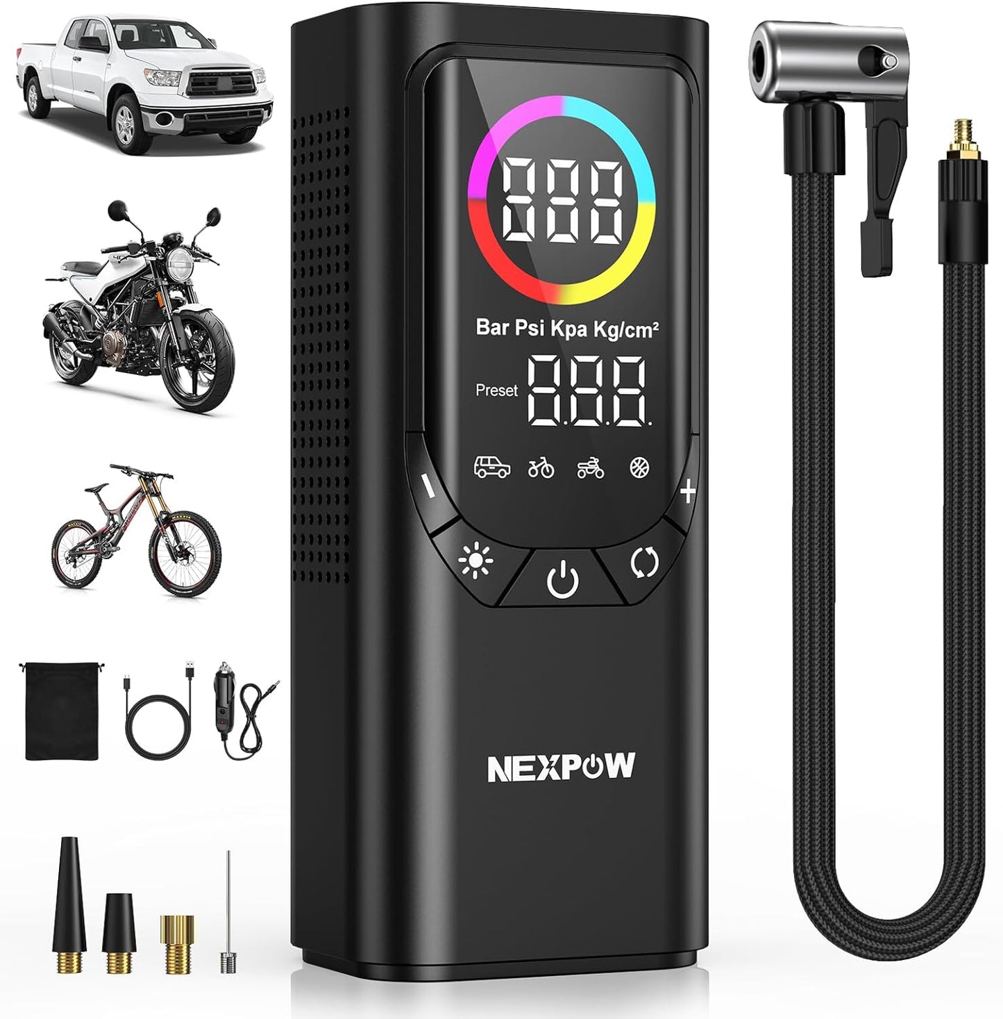 NEXPOW 150PSI Portable Air Compressor - Inflate Anywhere!