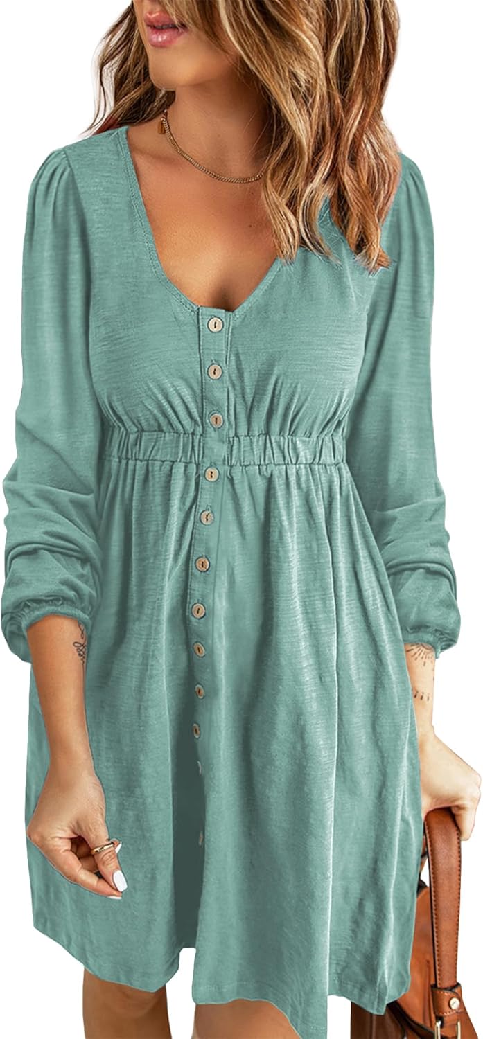 BTFBM Casual Fall Dresses for Women with Long Sleeves and Pockets