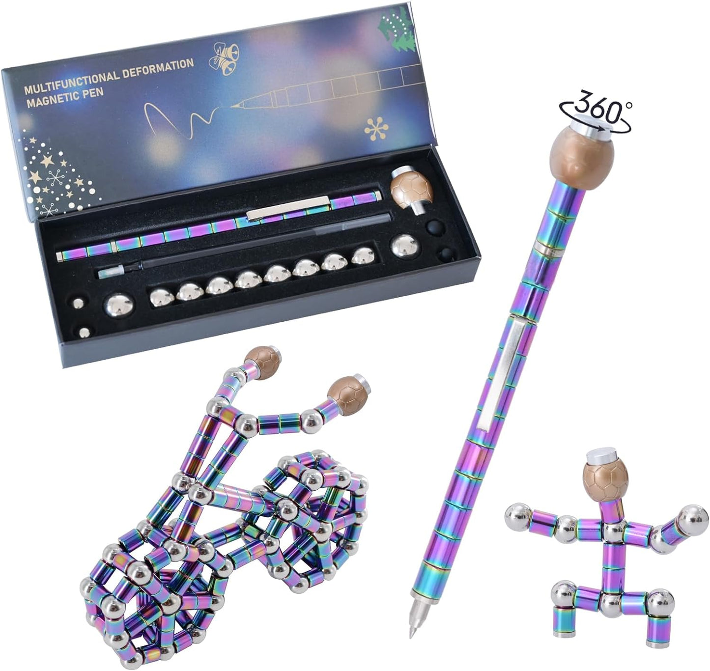 Rotating Soccer Stress Relief Toy - Magnetic Fidget Pen