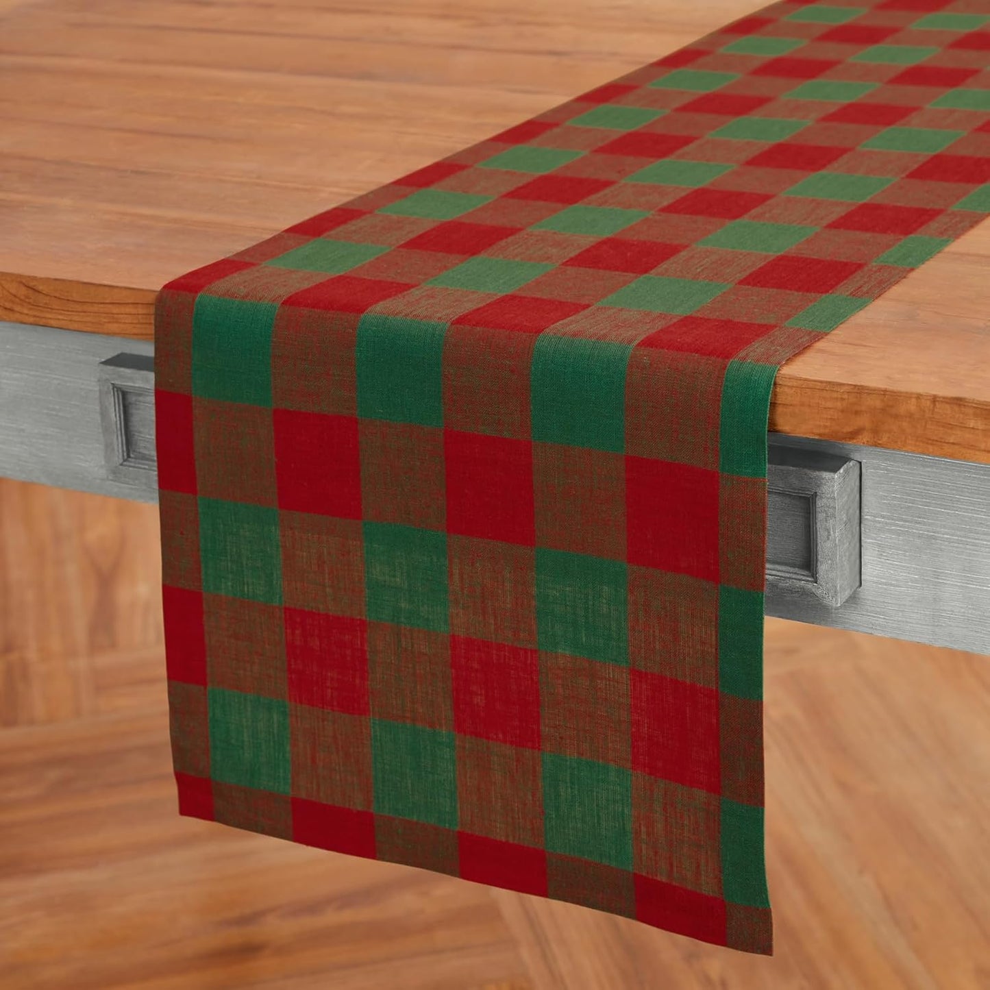 Buffalo Check Table Runner 14 x 108 Inch in Red and Green