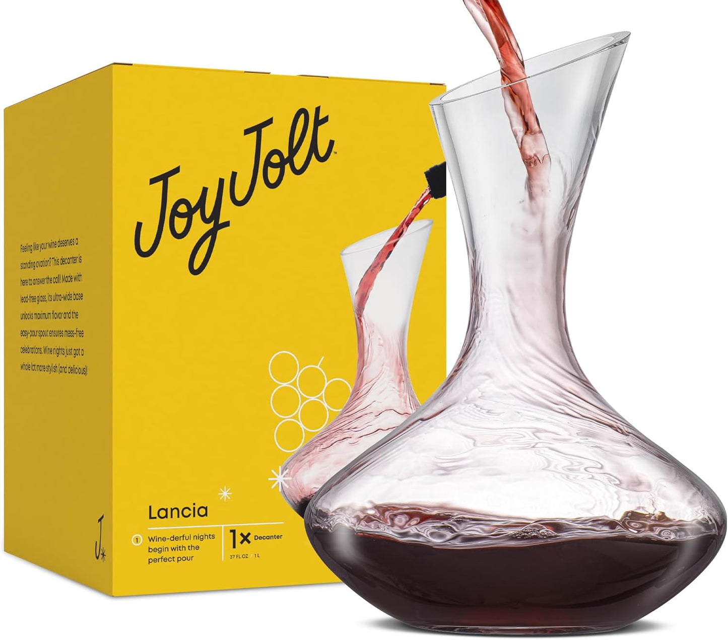 Lancia Wine Decanter Crystal Aerator for Elegant Wine Serving