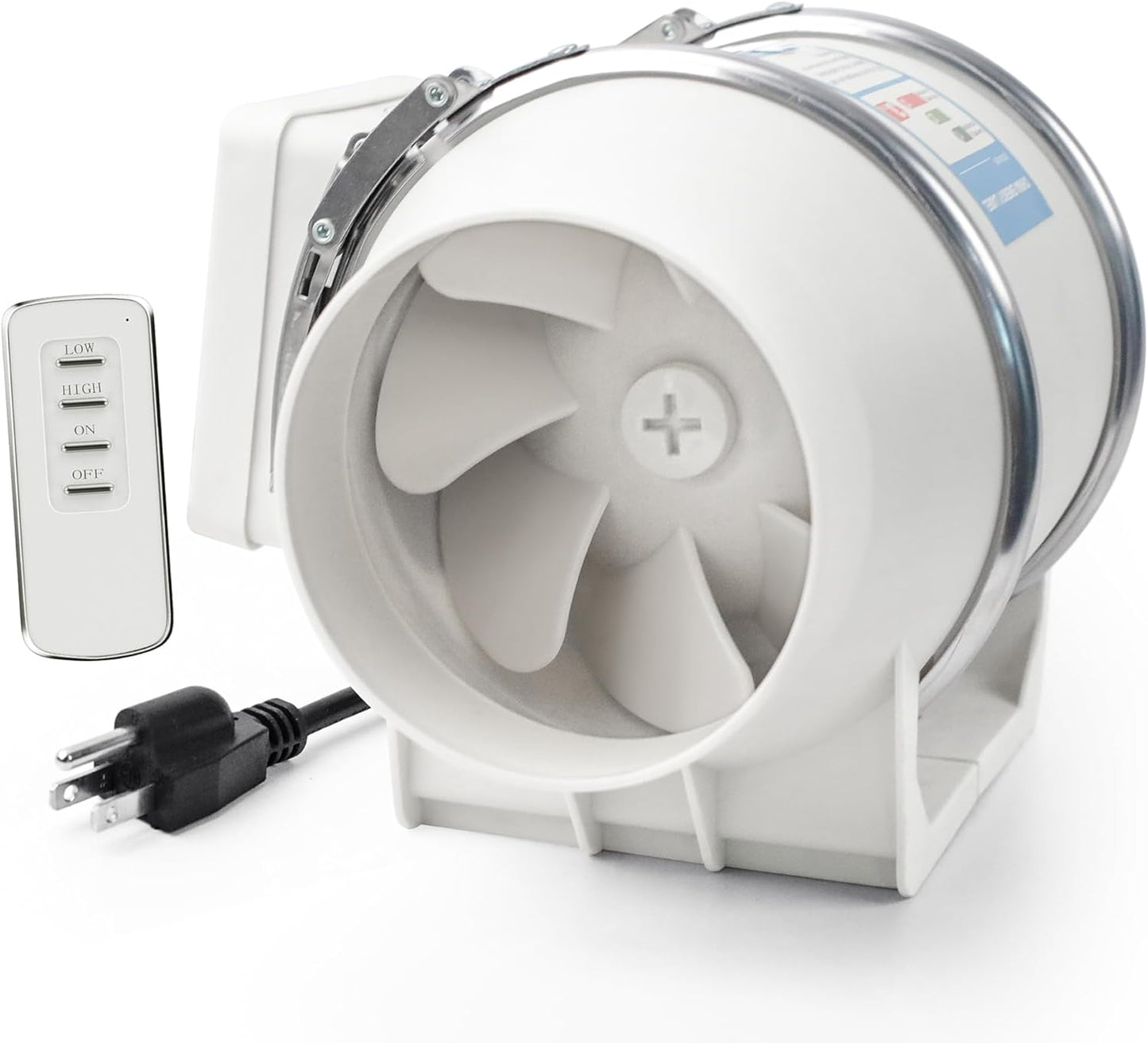 4 Inch Inline Exhaust Fan with Remote Control for Air Quality